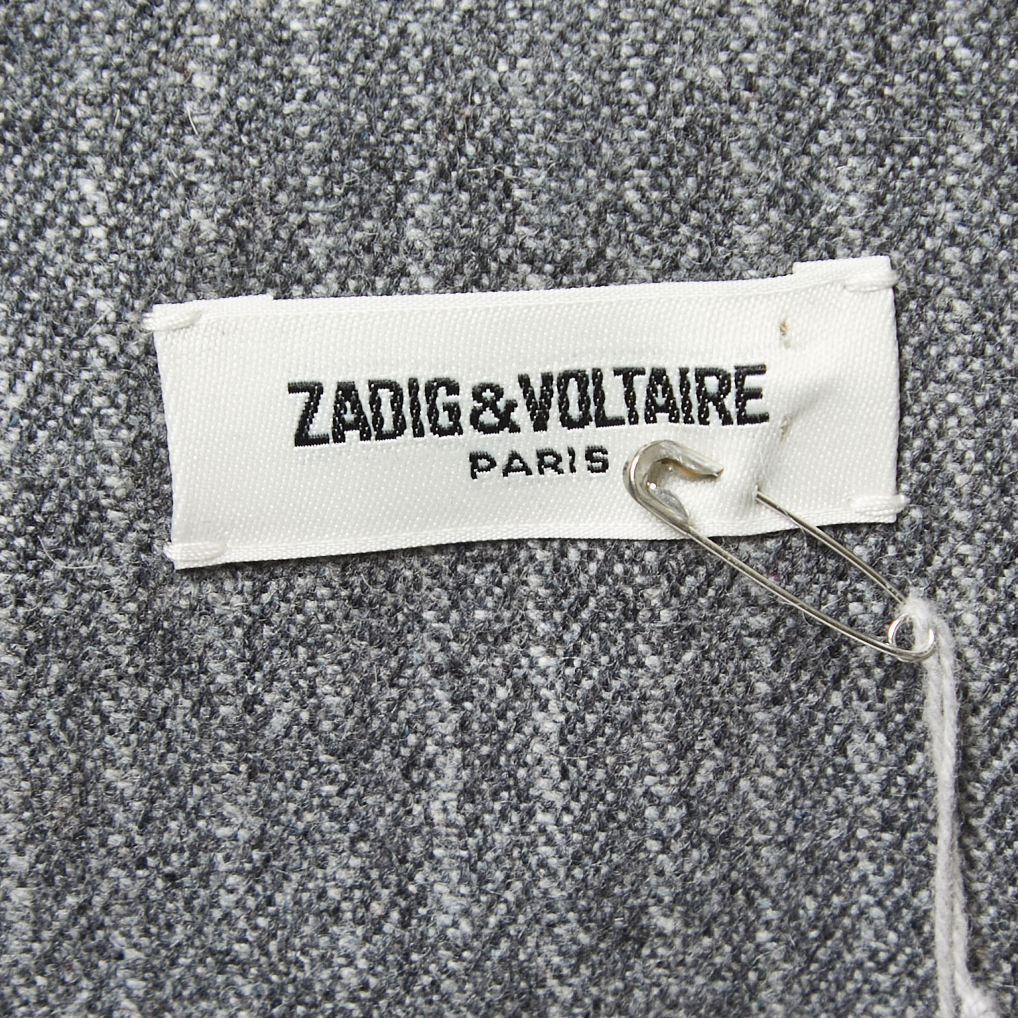 Zadig & Voltaire Grey Patterned Wool Blend Jacket M