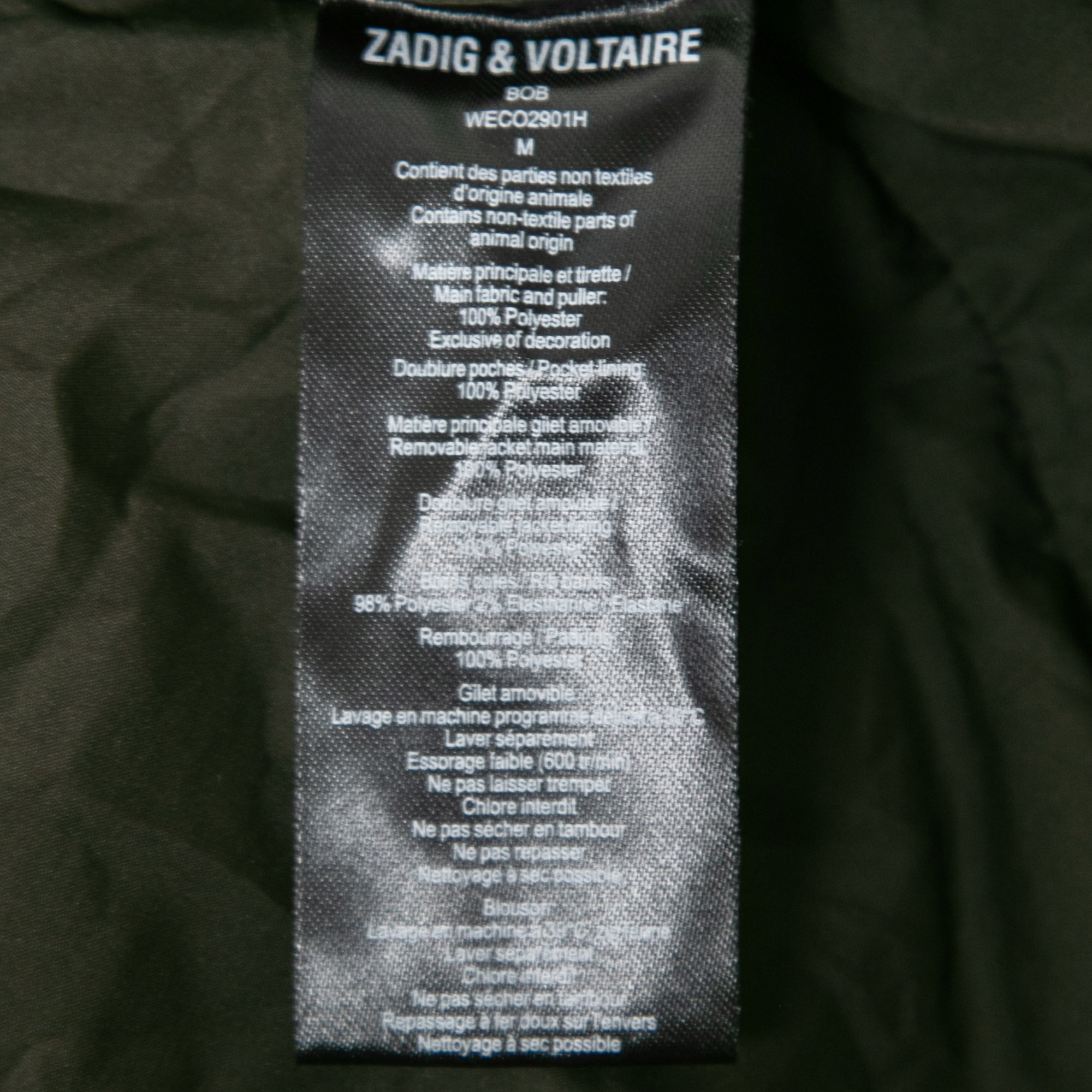 Zadig & Voltaire Dark Green Parka Jacket M