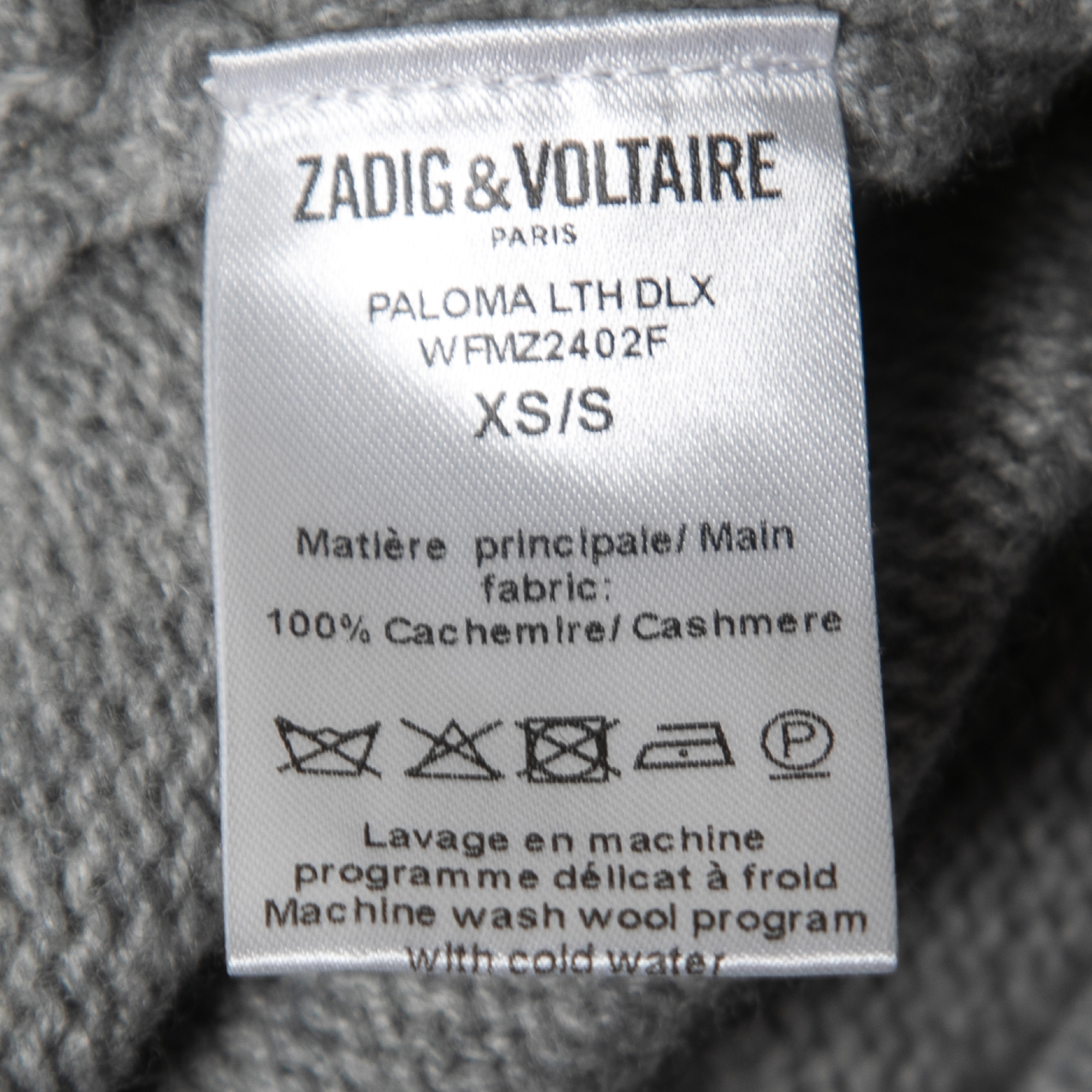 Zadig & Voltaire Grey Cashmere Knit Open Front Fringed Cardigan XS/S