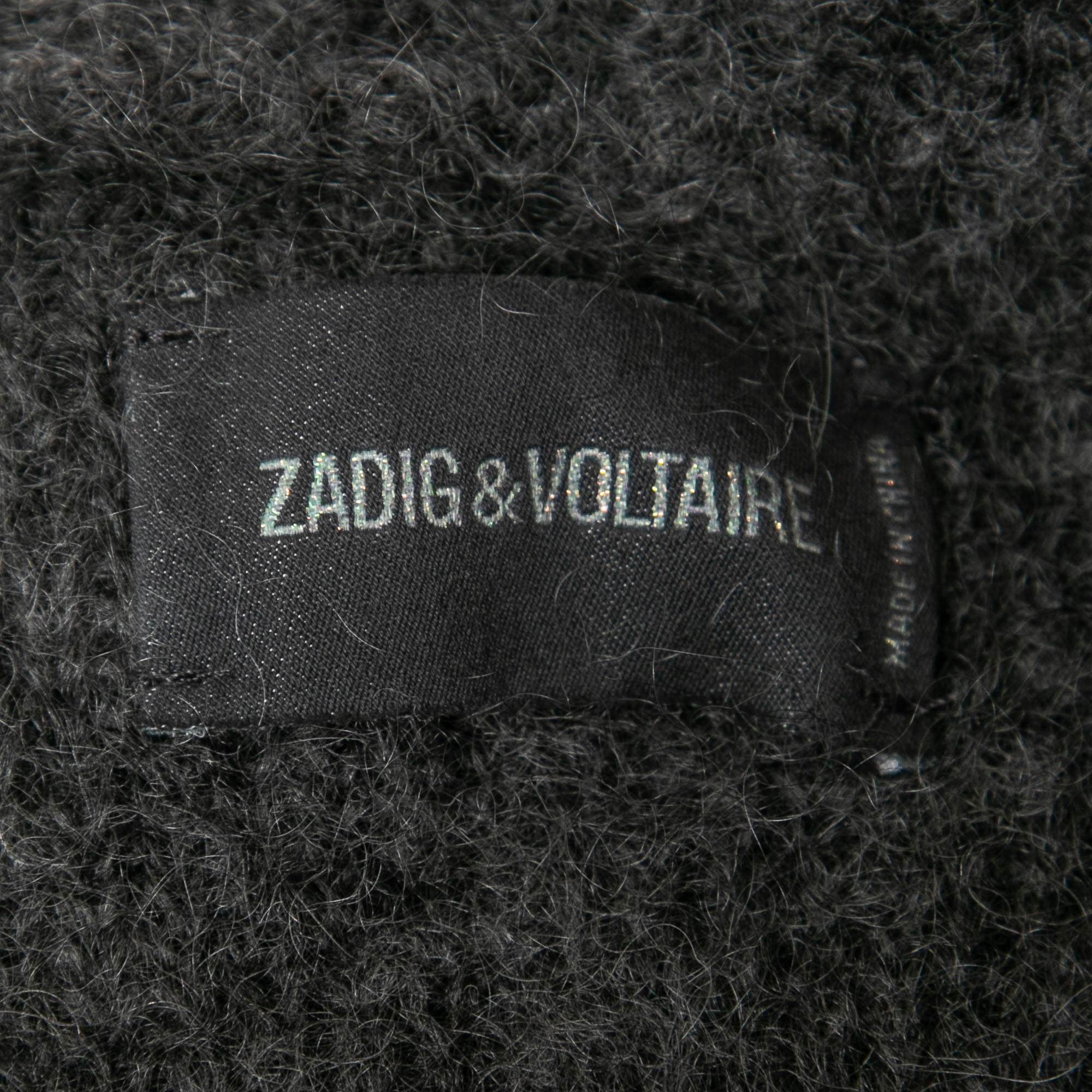 Zadig & Voltaire Grey Mohair Belted Button Front Cardigan S