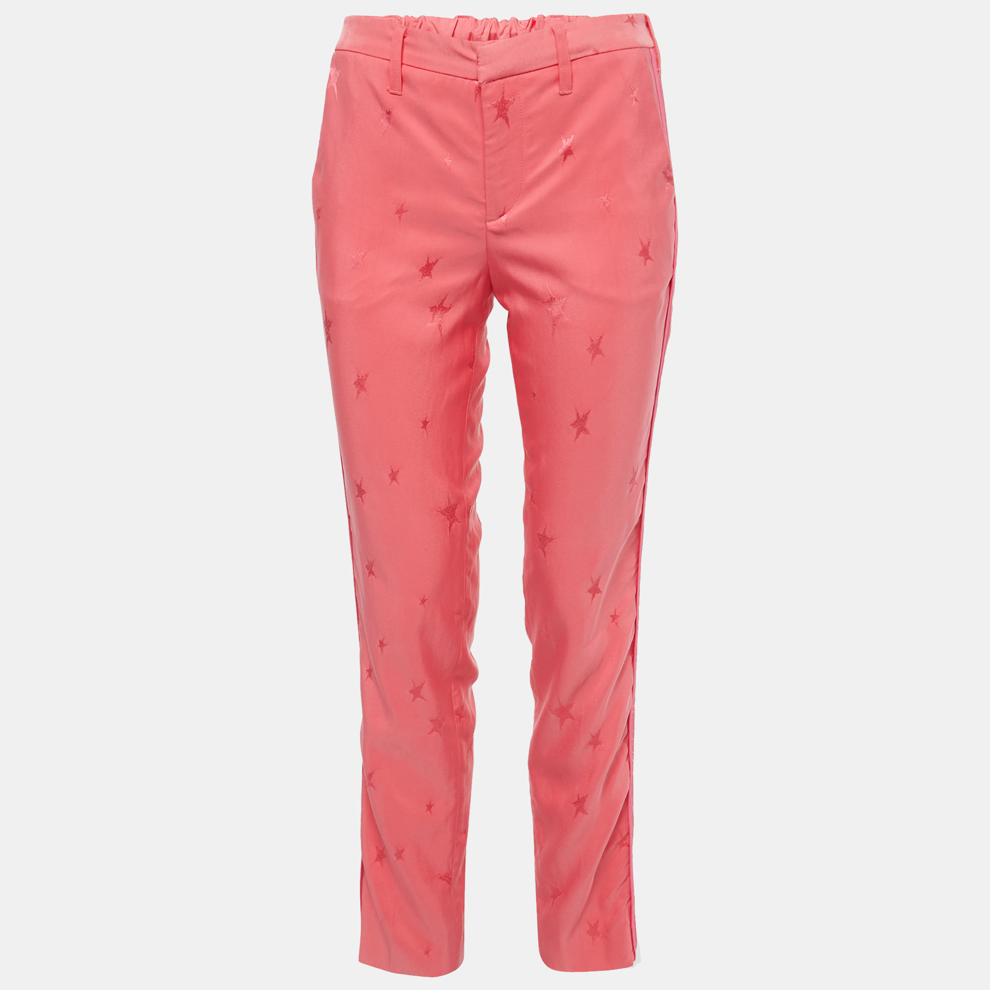 Zadig & Voltaire Pink Star Jacquard Trousers S