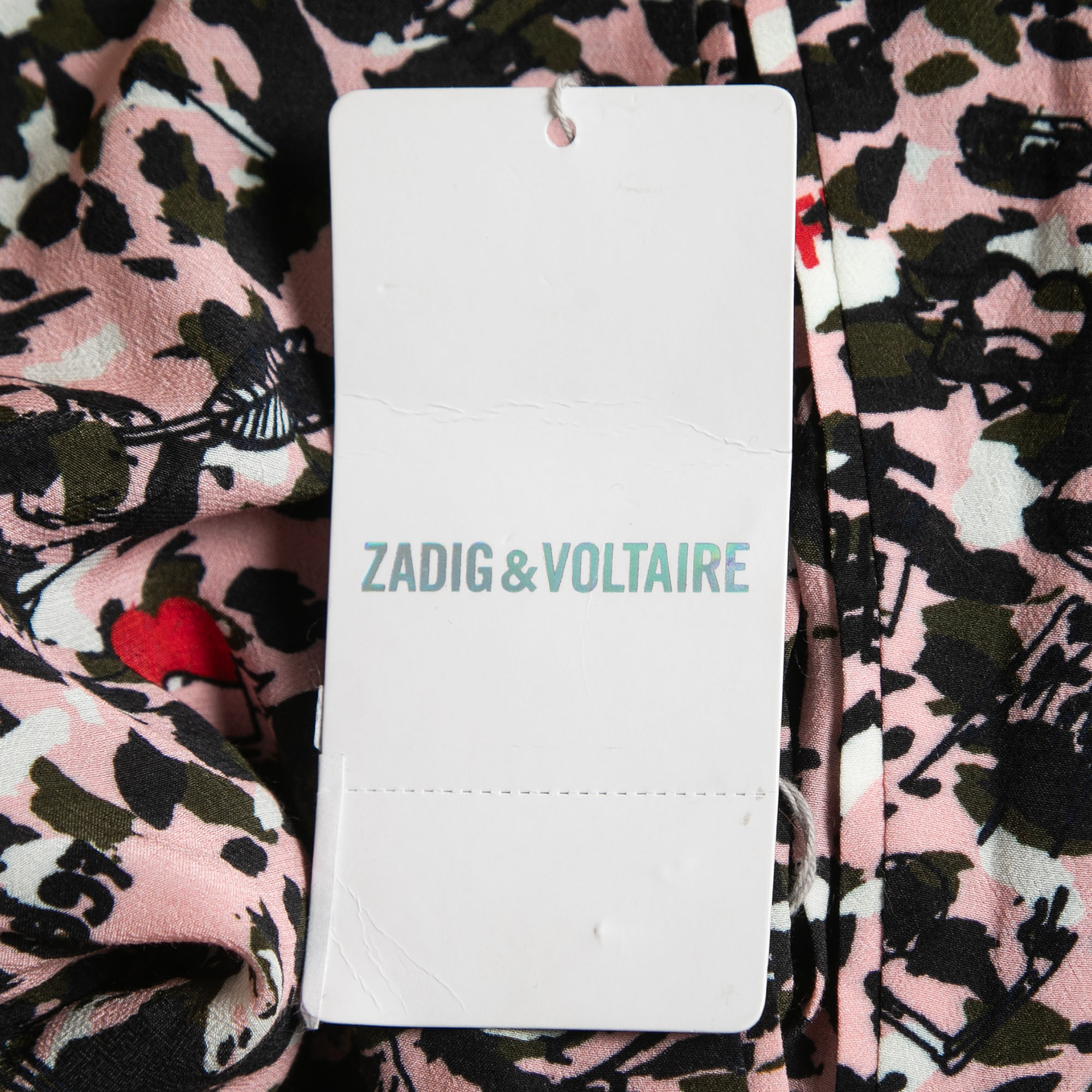 Zadig And Voltaire Black/Pink Printed Crepe Reversible Bomber Jacket S