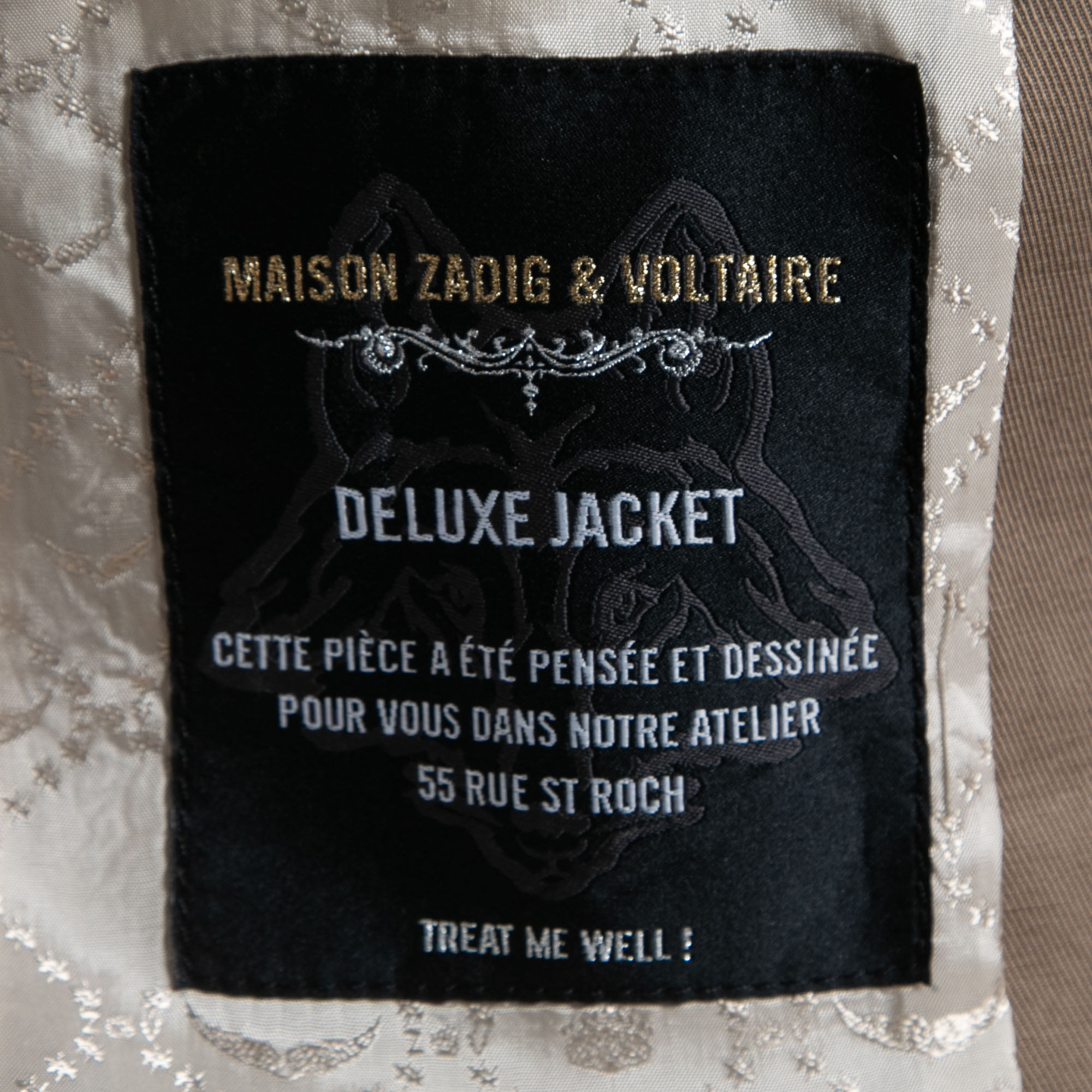Zadig & Voltaire Khaki Brown Cotton & Linen Kraft Open Jacket M