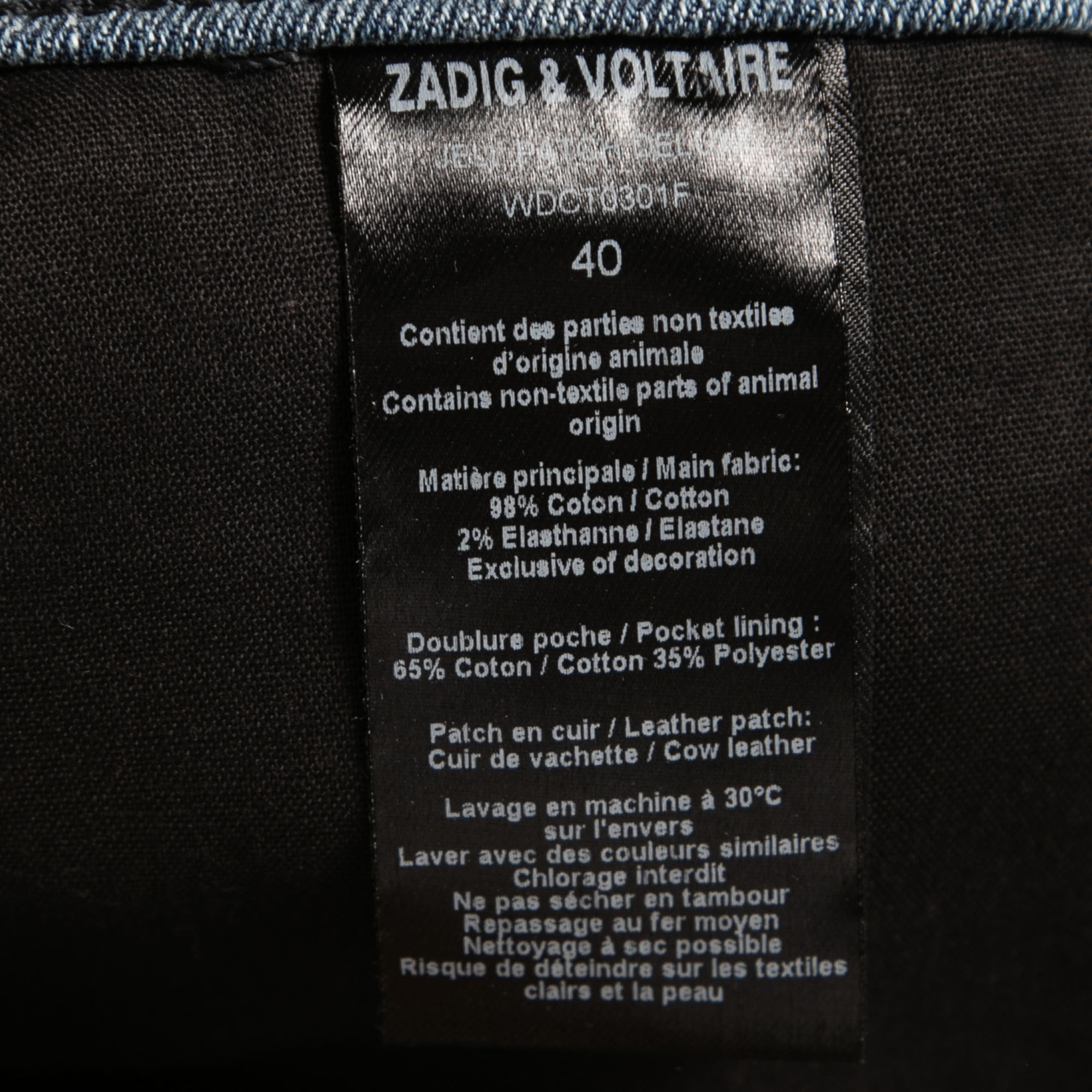Zadig And Voltaire Deluxe Blue Denim Patched Mini Skirt M