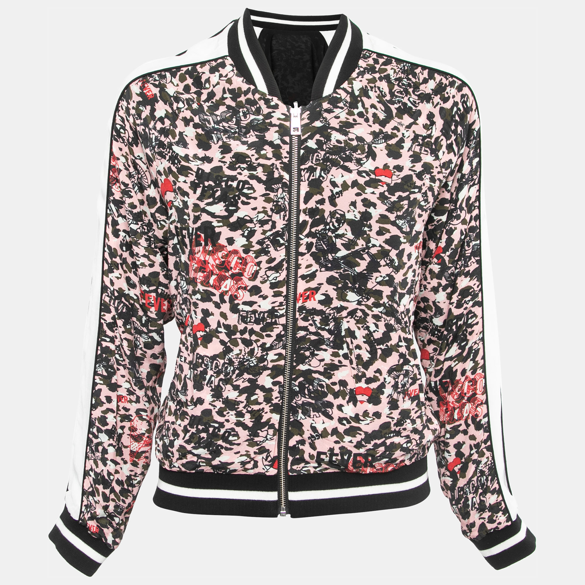 Zadig And Voltaire Multicolor Printed Crepe Reversible Bomber Jacket XS