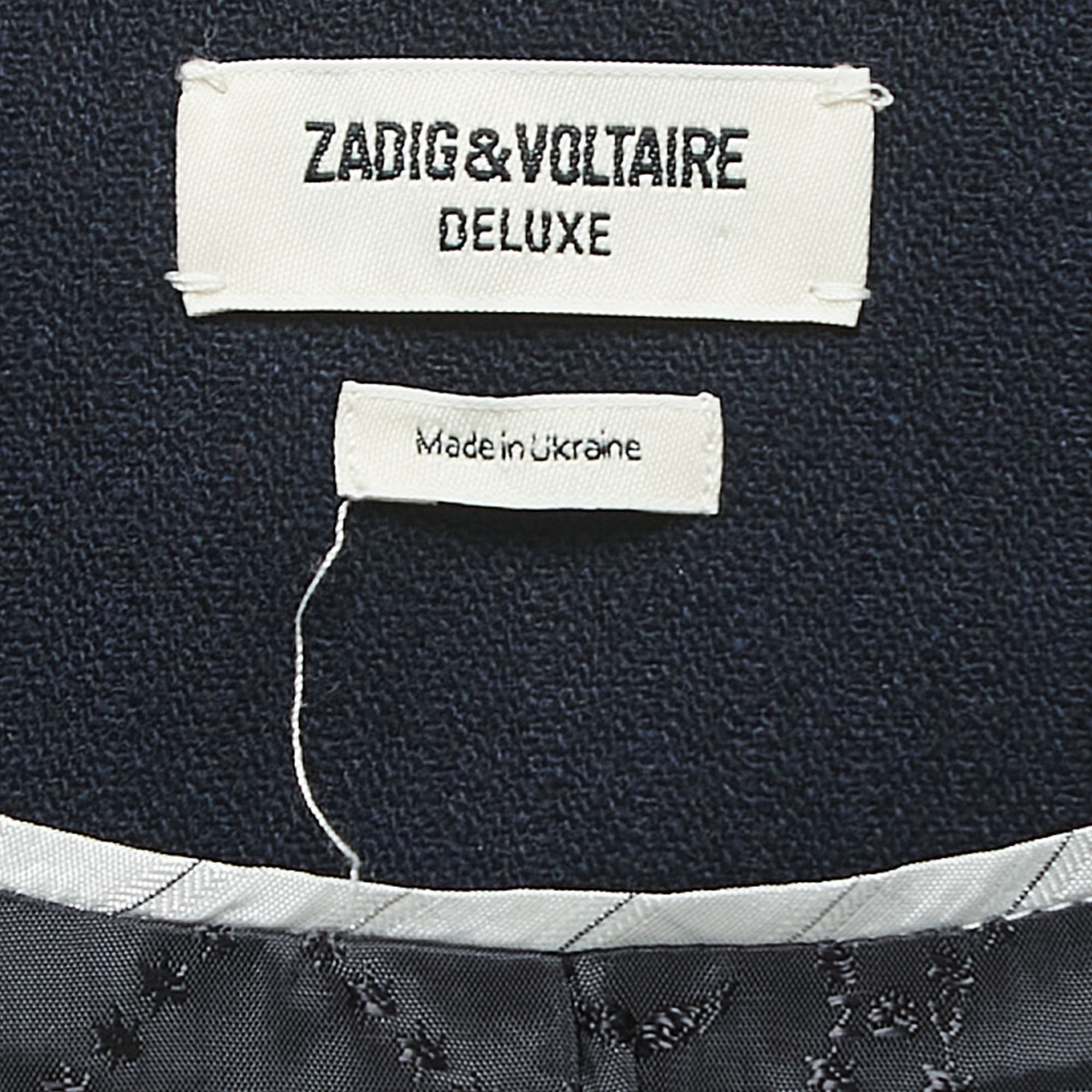 Zadig And Voltaire Navy Blue Wool Blend Ville Jacket S