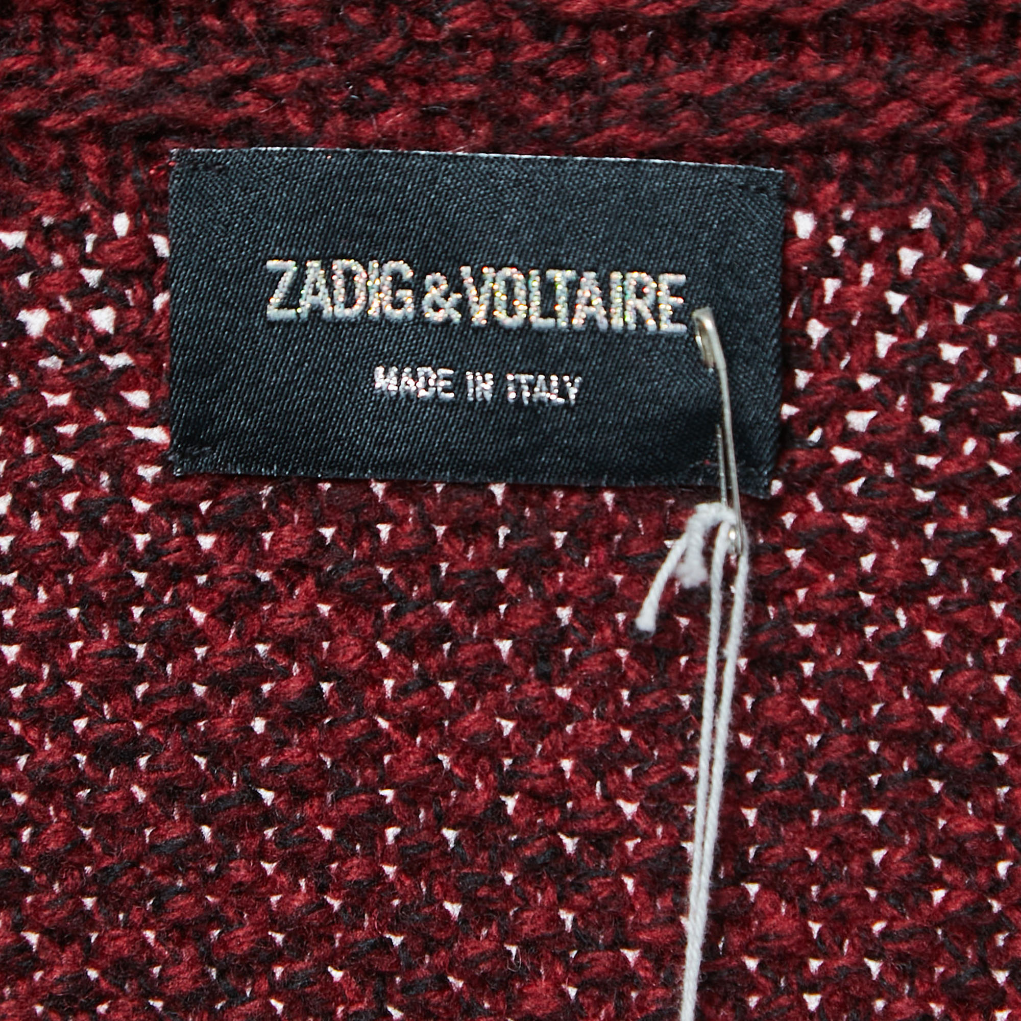 Zadig & Voltaire Burgundy Wool Blend Open Front Cardigan XS/S