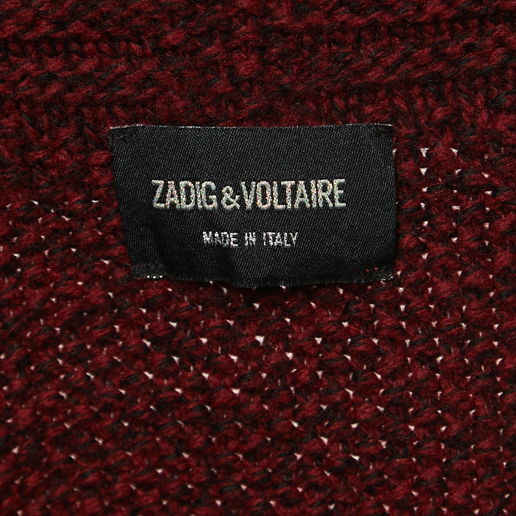 Zadig & Voltaire Burgundy Wool Knit Open Front Cardigan M/L