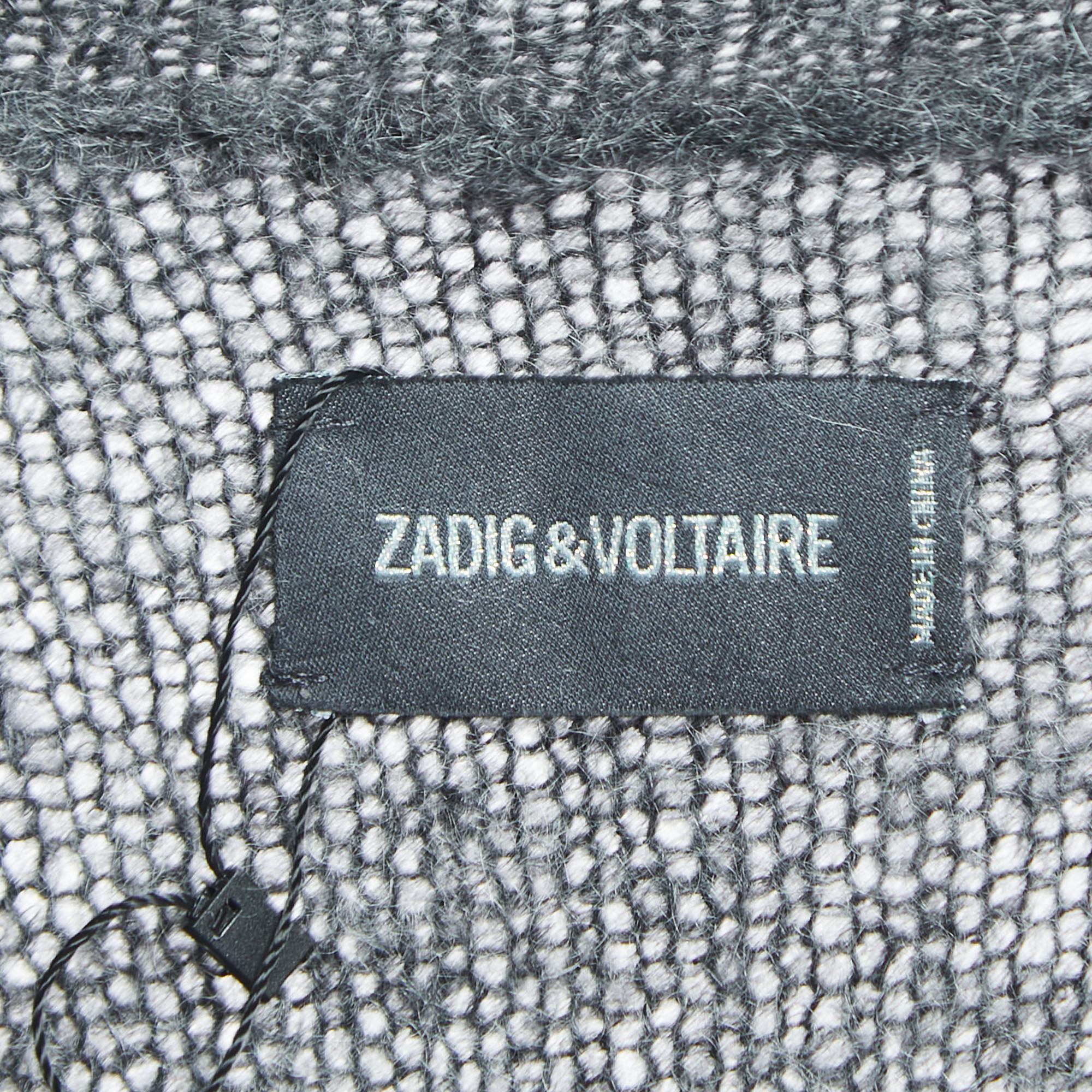 Zadig & Voltaire Grey Mohair Belted Button Front Cardigan M/L