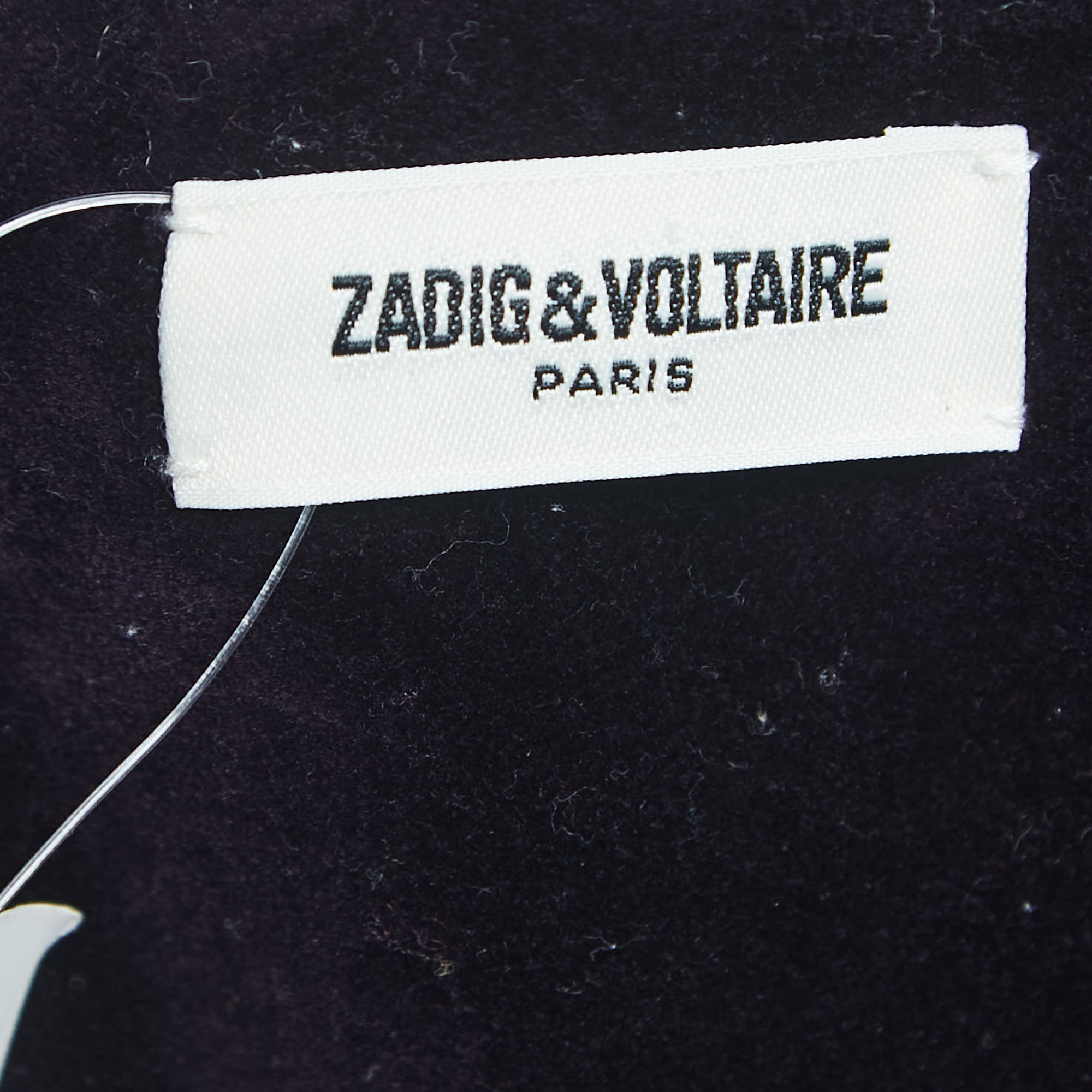 Zadig & Voltaire Dark Purple Velvet Single-Breasted Blazer M