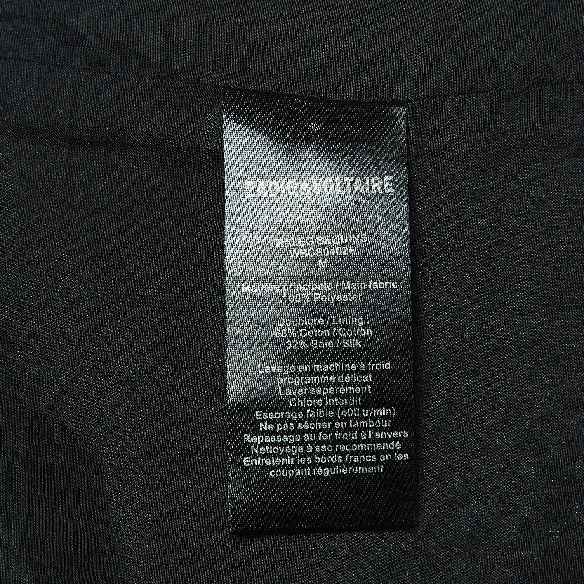 Zadig & Voltaire Black Sequined Tube Mini Dress M