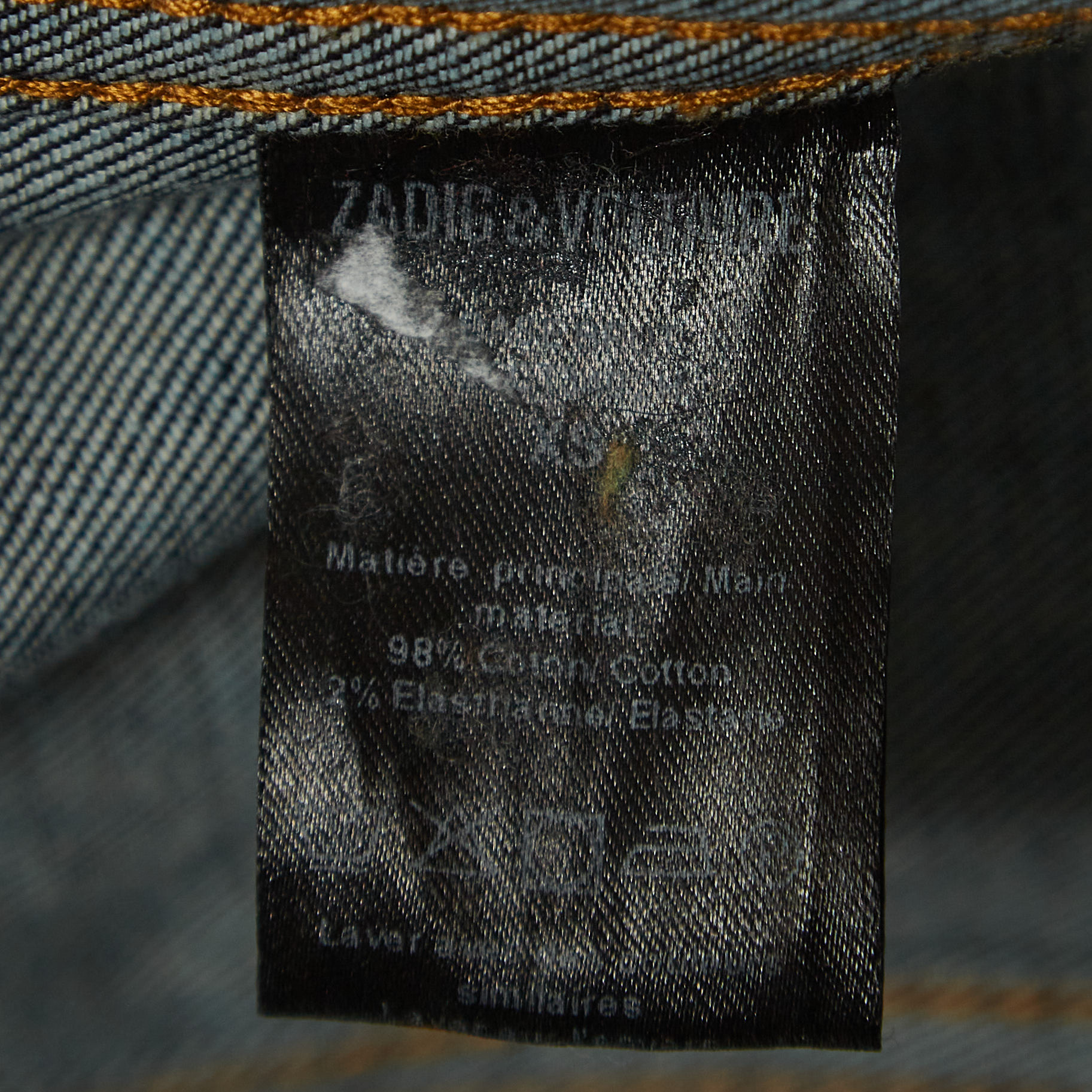 Zadig & Voltaire Blue Denim Base Brut Jacket XS