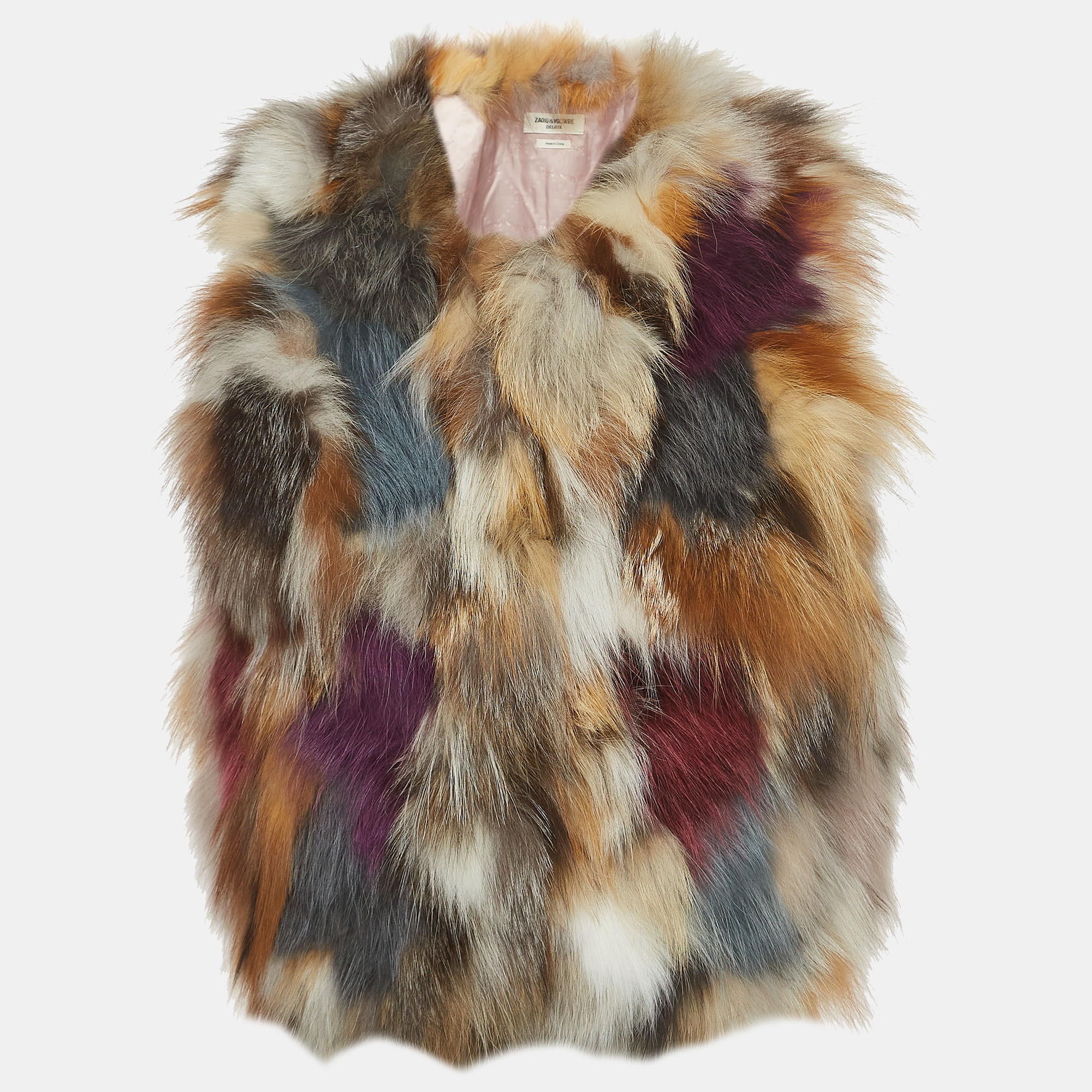 Zadig & Voltaire Deluxe Multicolor Fur Vest M