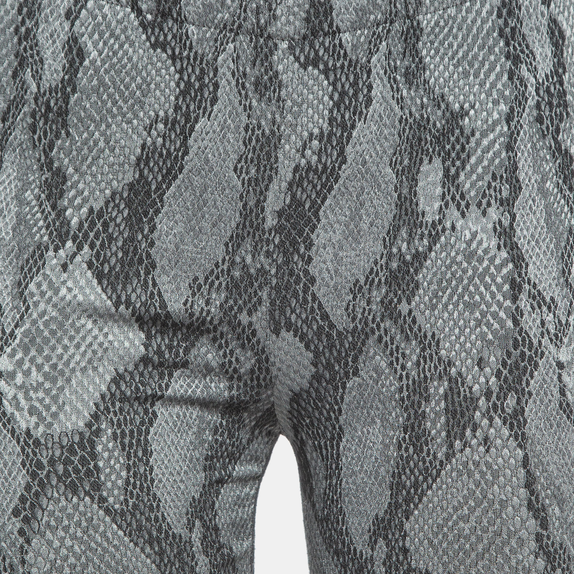 Zadig & Voltaire Grey Snake Printed Textured Knit Leggings M