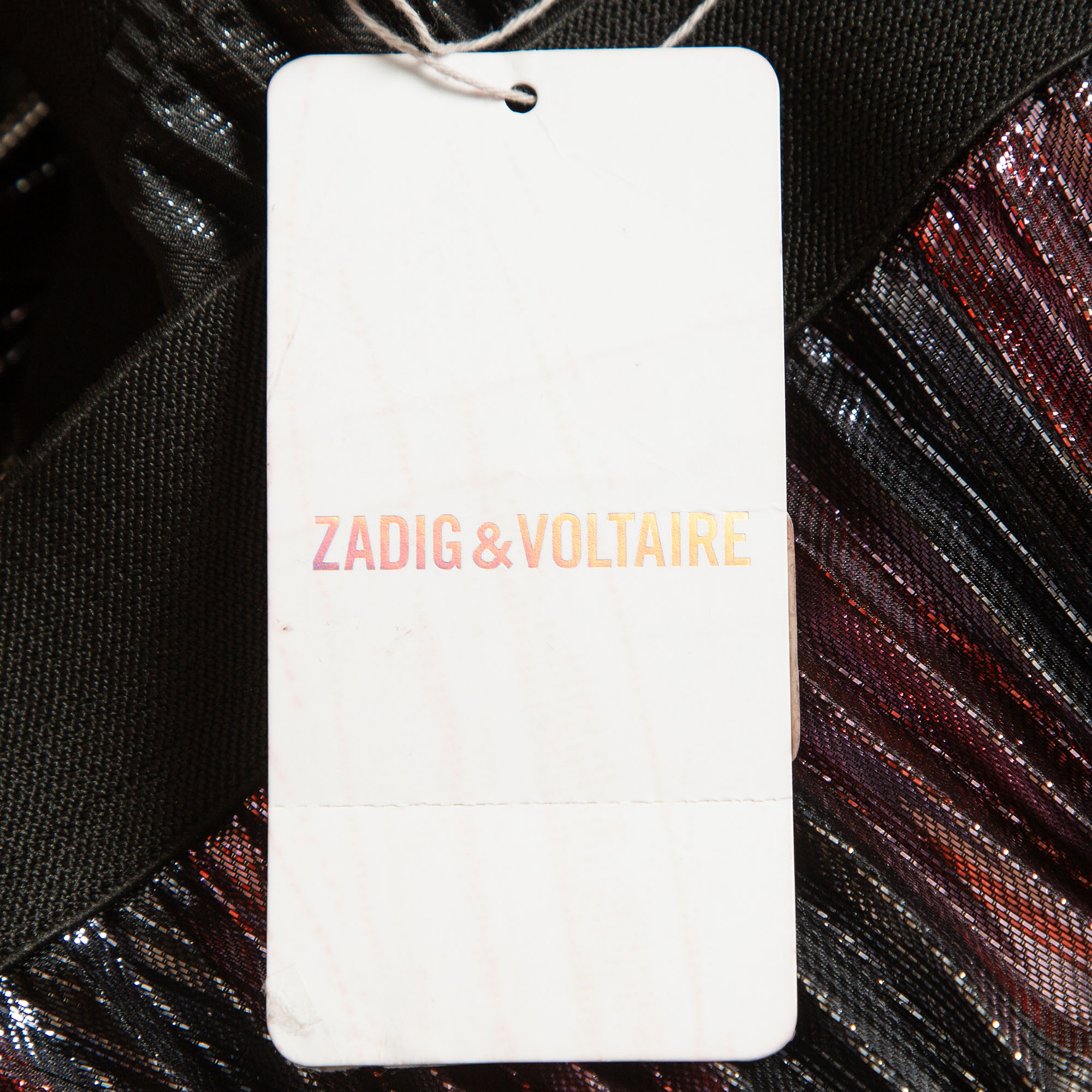 Zadig & Voltaire Metallic Lurex Pleated Midi Skirt S