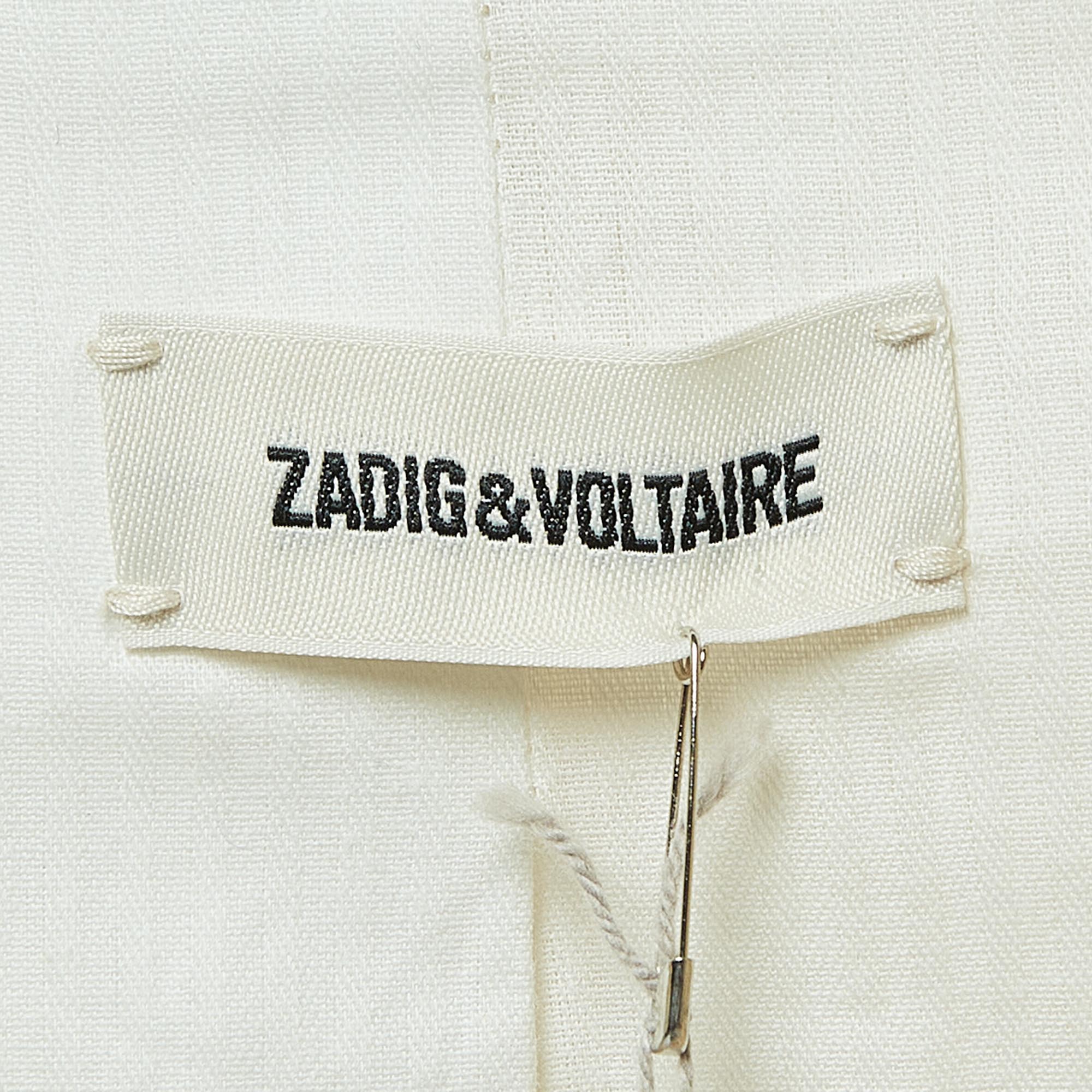 Zadig & Voltaire Ivory White Cotton Blazer S