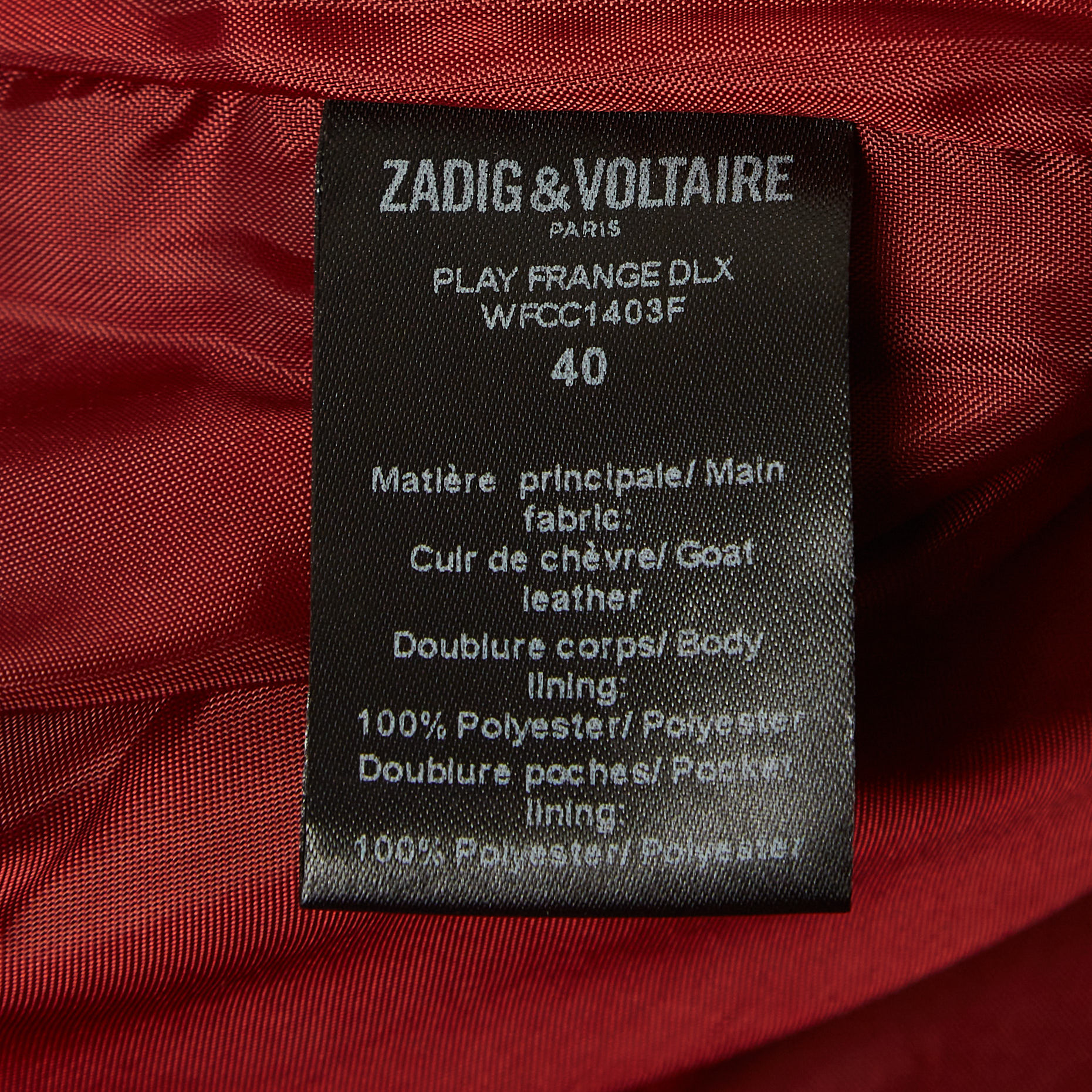 Zadig & Voltaire Red Suede Fringed Trousers M