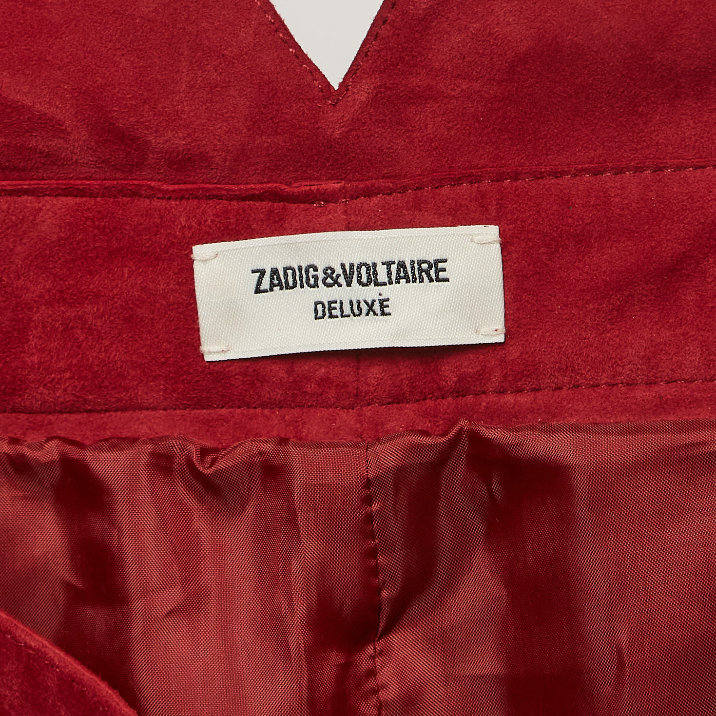 Zadig & Voltaire Red Suede Fringed Trousers M