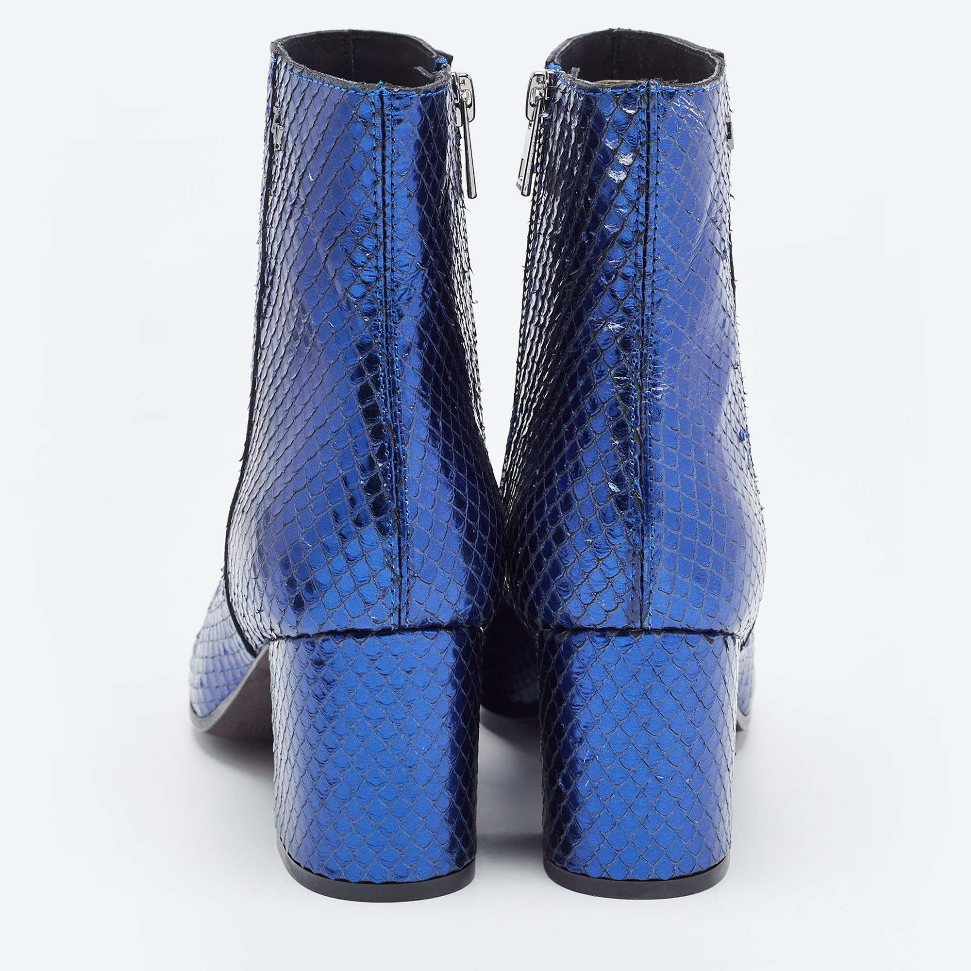 Zadig & Voltaire Blue Python Ankle Boots Size 36
