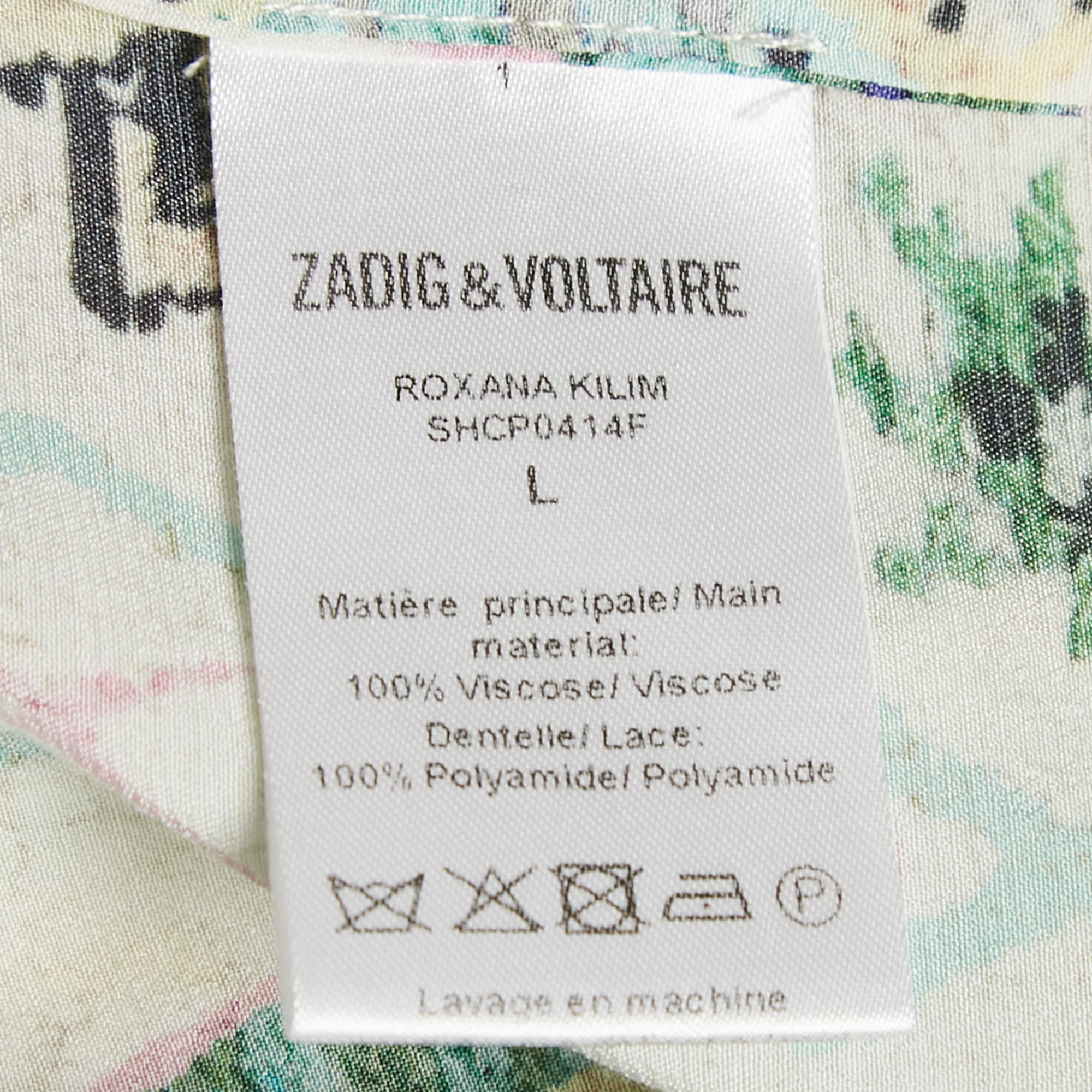 Zadig And Voltaire Multicolor Printed Roxana Kilm Mini Dress L