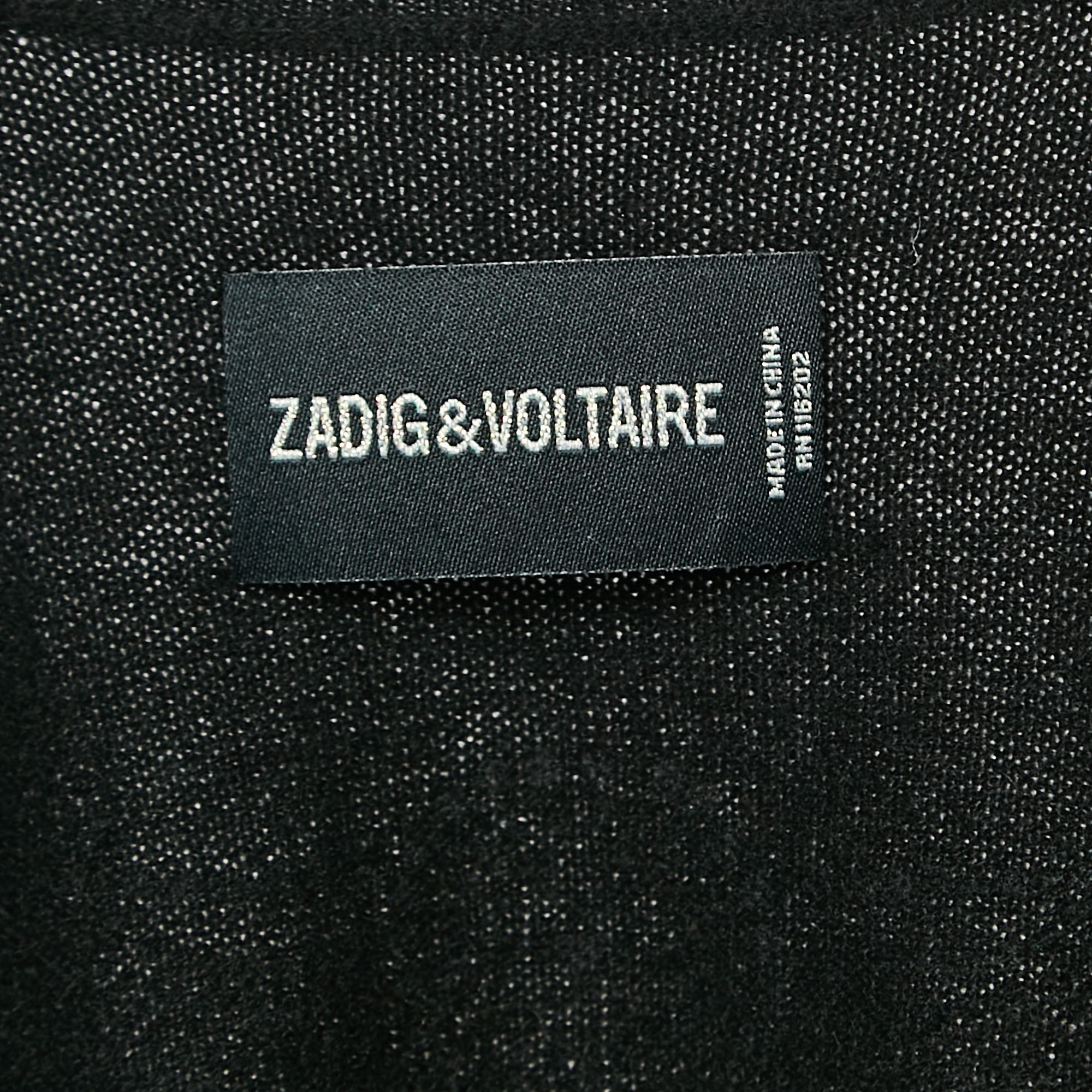 Zadig & Voltaire Black Wings Studded Cashmere Sleeveless Dublin Cardigan S