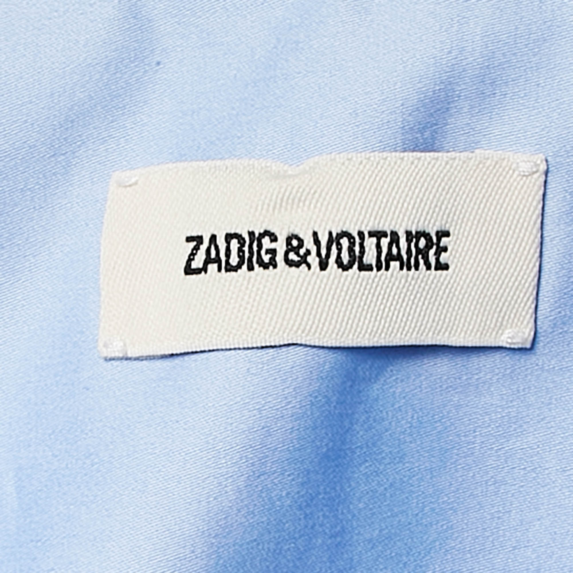 Zadig & Voltaire Blue Cotton Sydney Pop Eco Shirt L