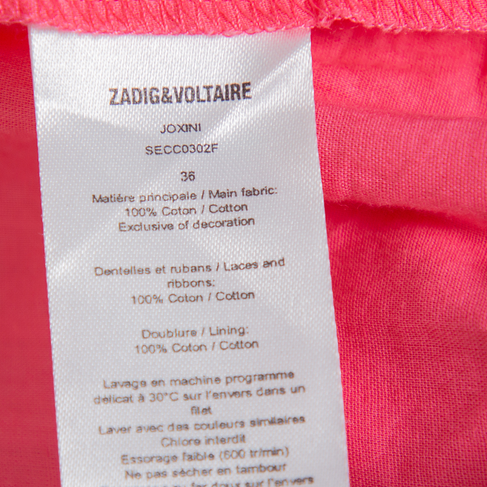 Zadig And Voltaire Pink Cotton Joxini Skirt S