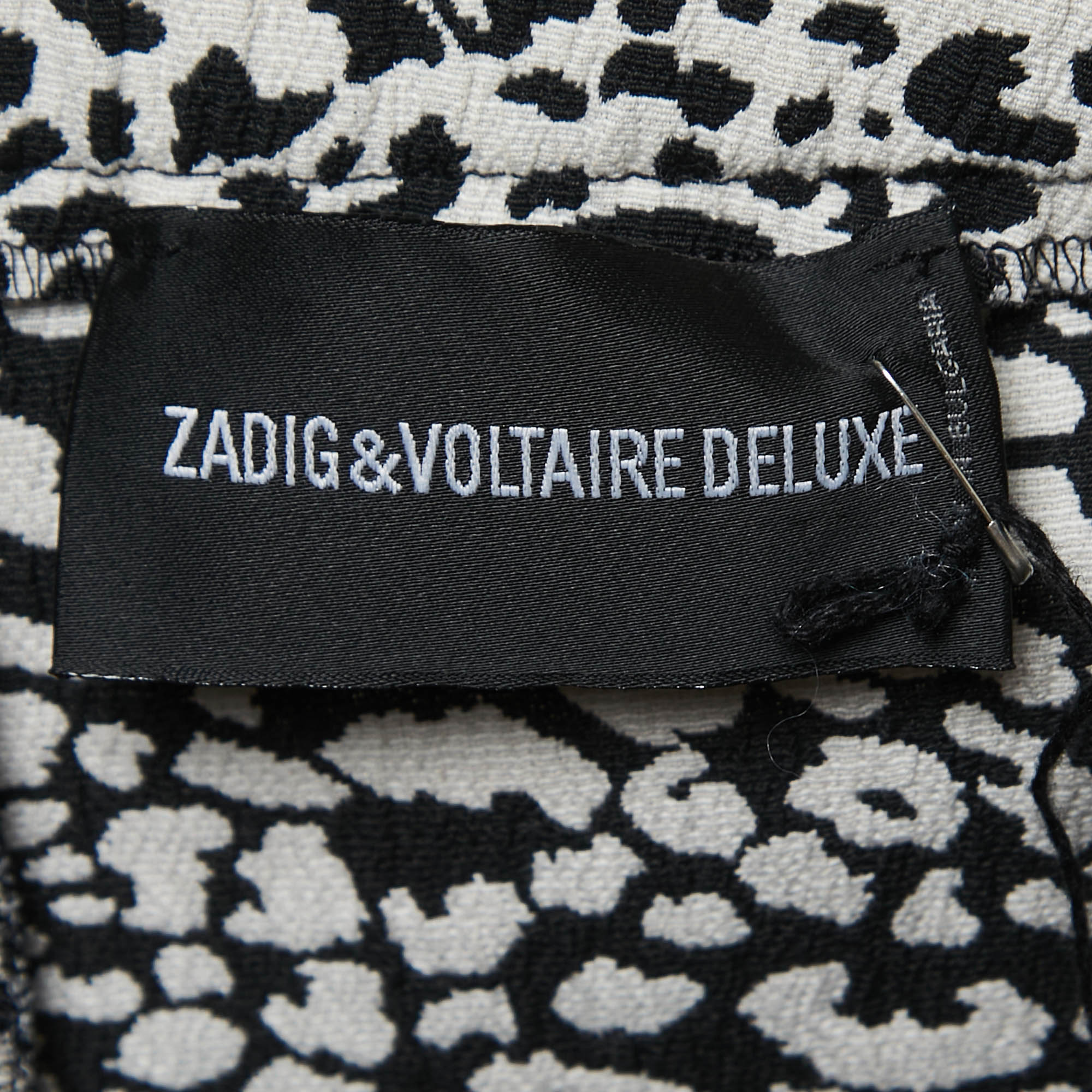 Zadig & Voltaire Black/White Animal Printed Cotton Blend Skinny Pants M
