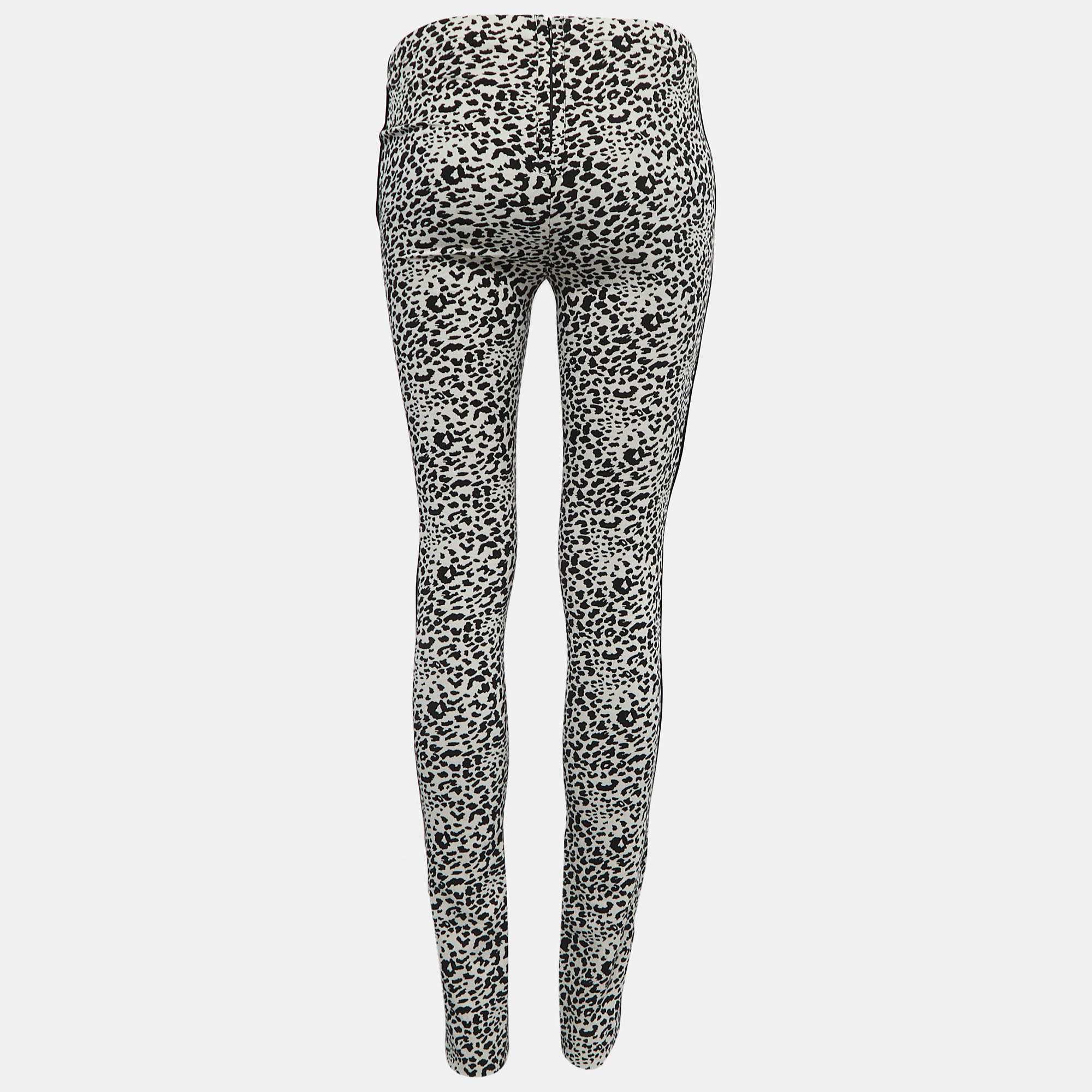 

Zadig & Voltaire Black/White Animal Printed Cotton Blend Skinny Pants