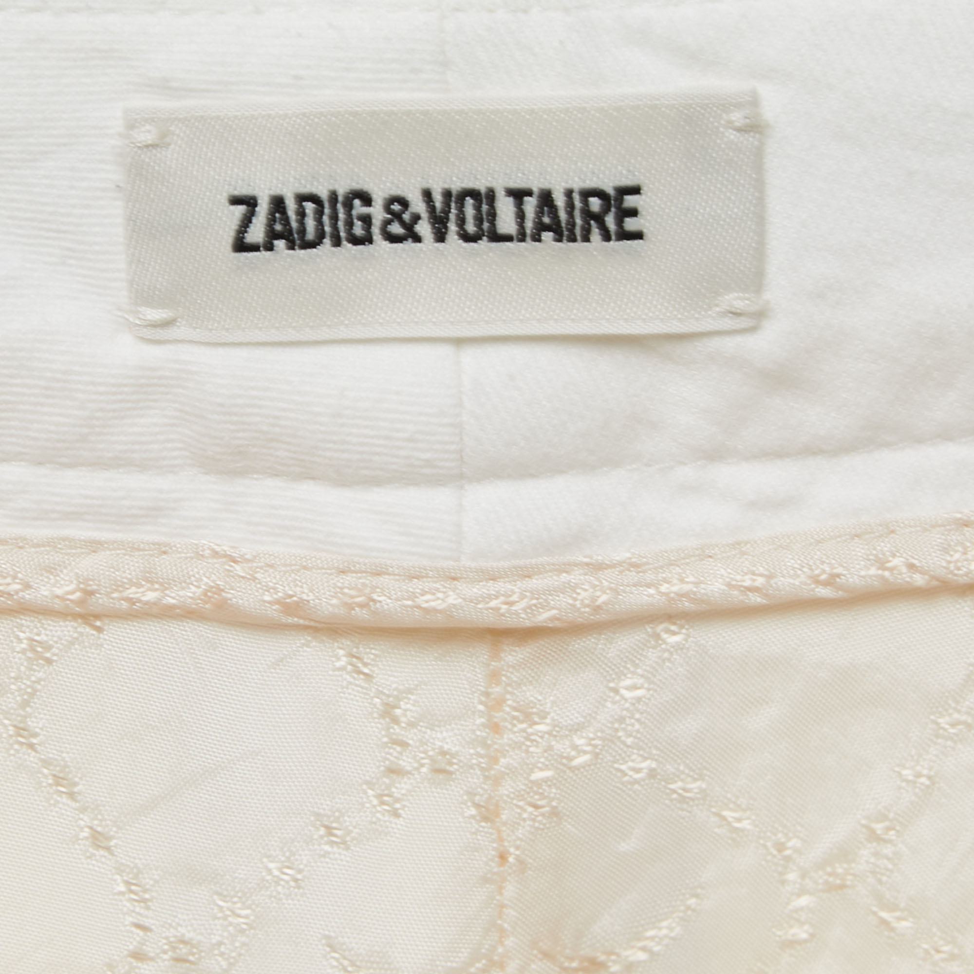 Zadig & Voltaire White Cotton Blend Trousers S