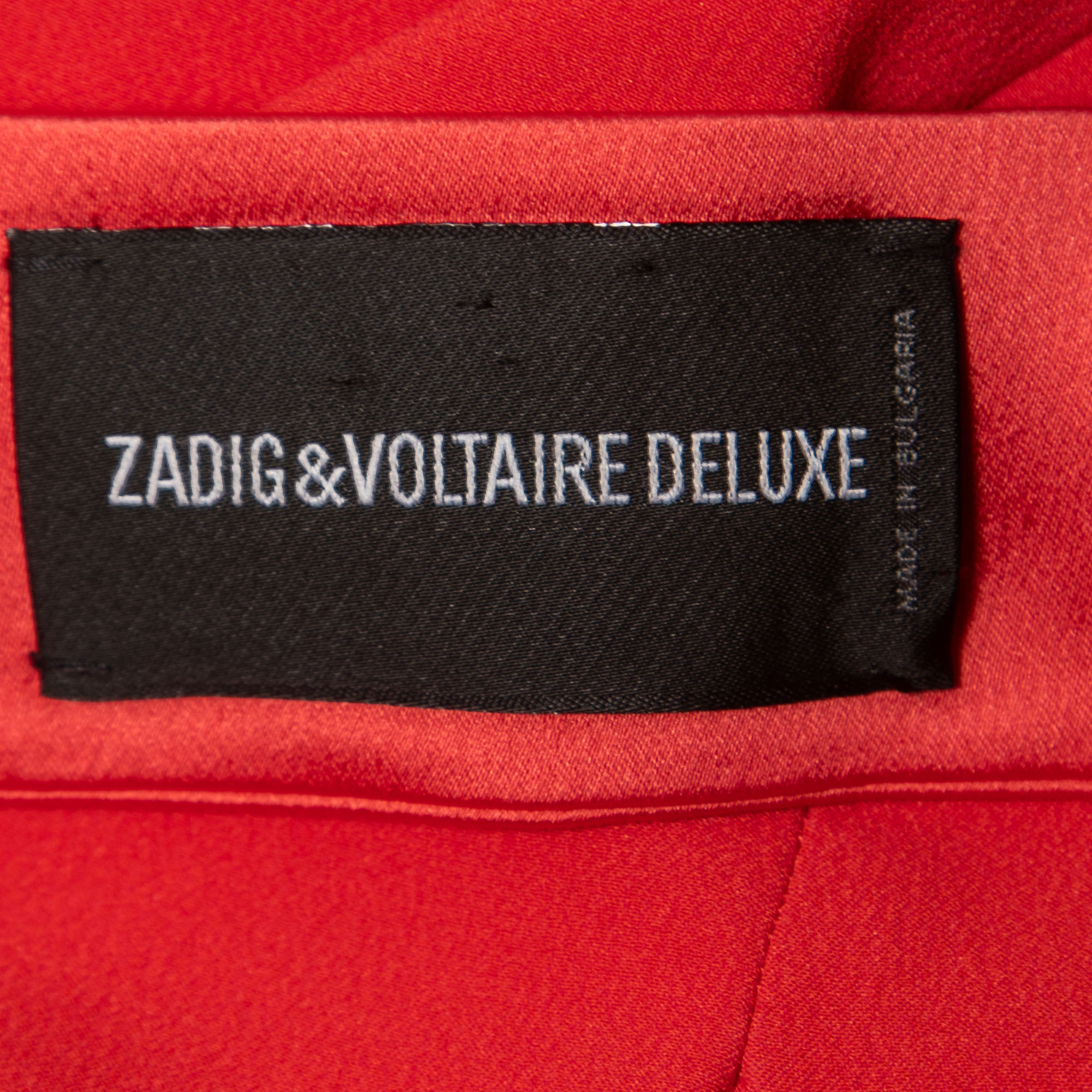 Zadig & Voltaire Deluxe Red Crepe Open Back Mini Shift Dress XS