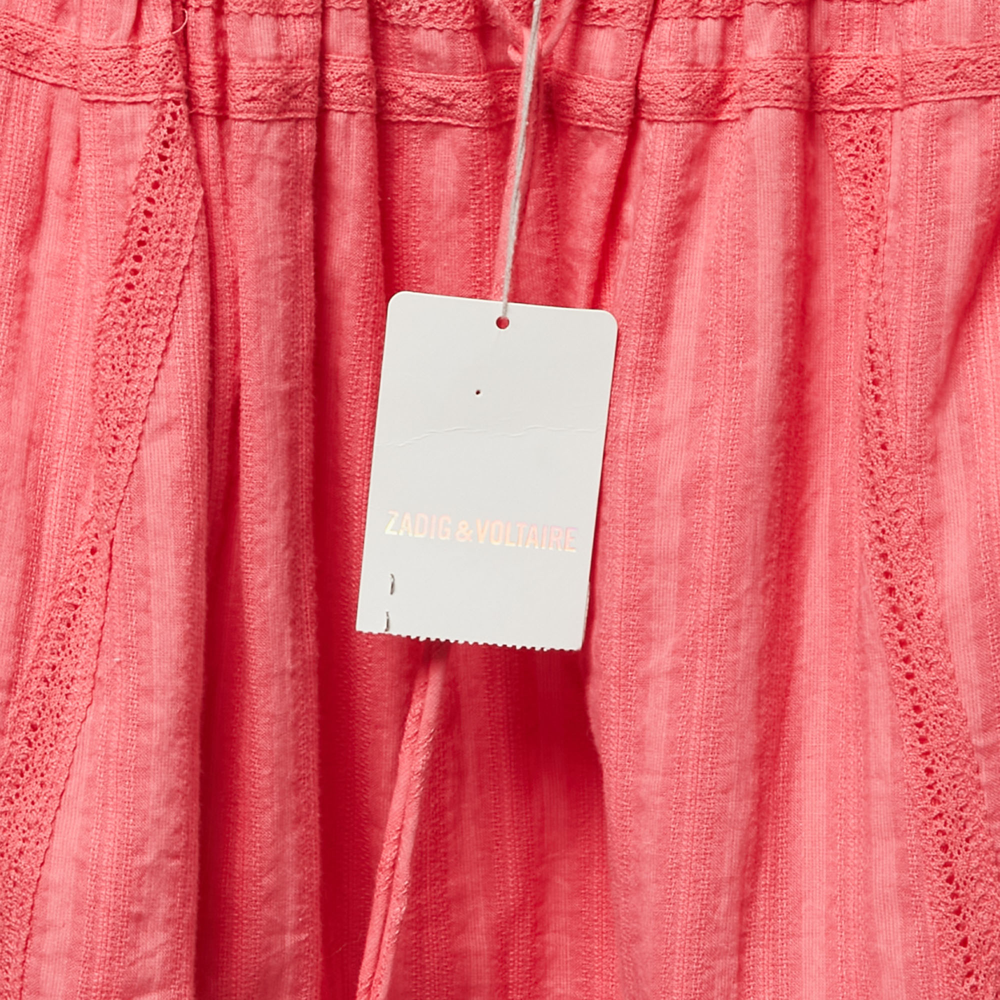 Zadig & Voltaire Pink Cotton Flared Mini Skirt M
