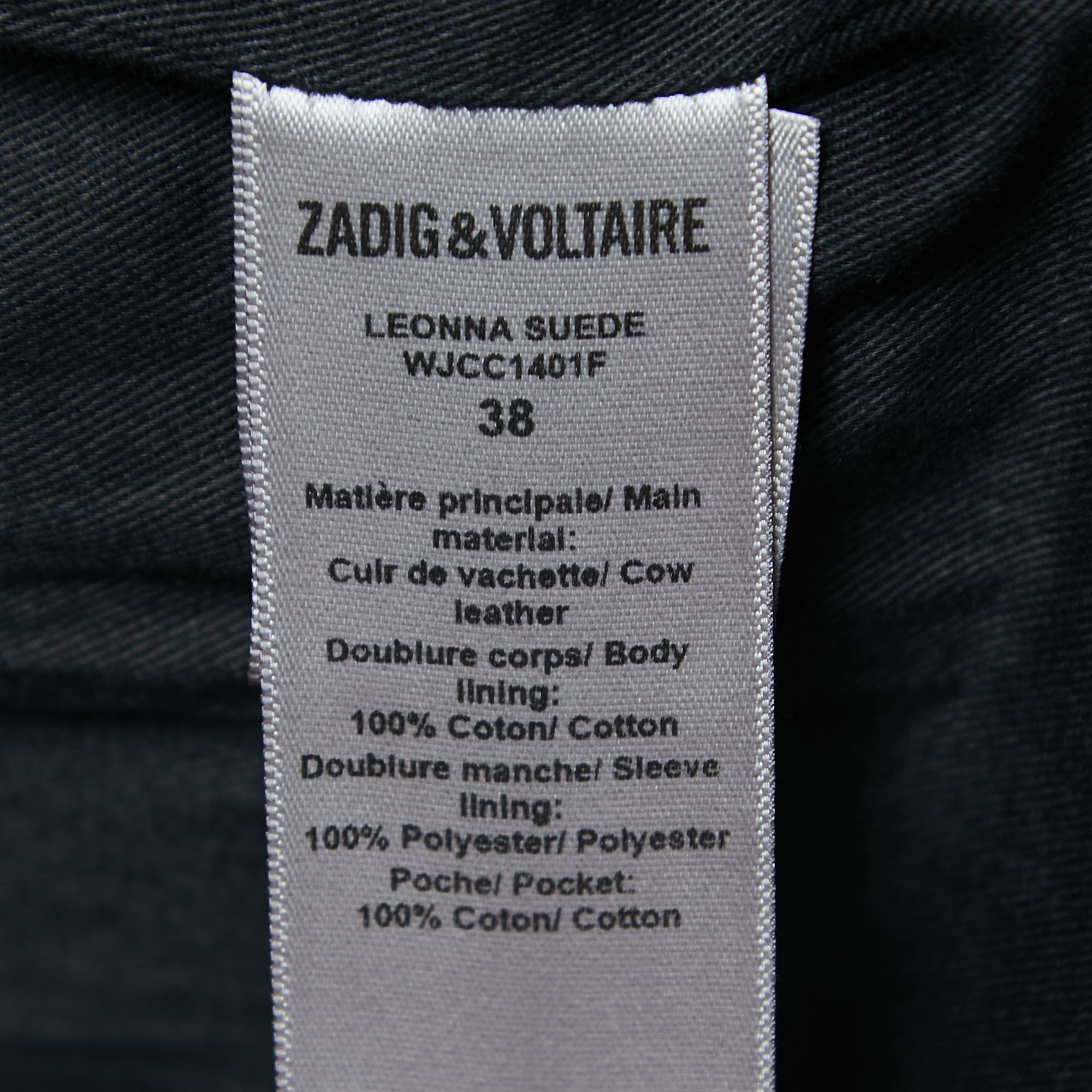 Zadig And Voltaire Navy Blue Suede Zip Front Jacket M