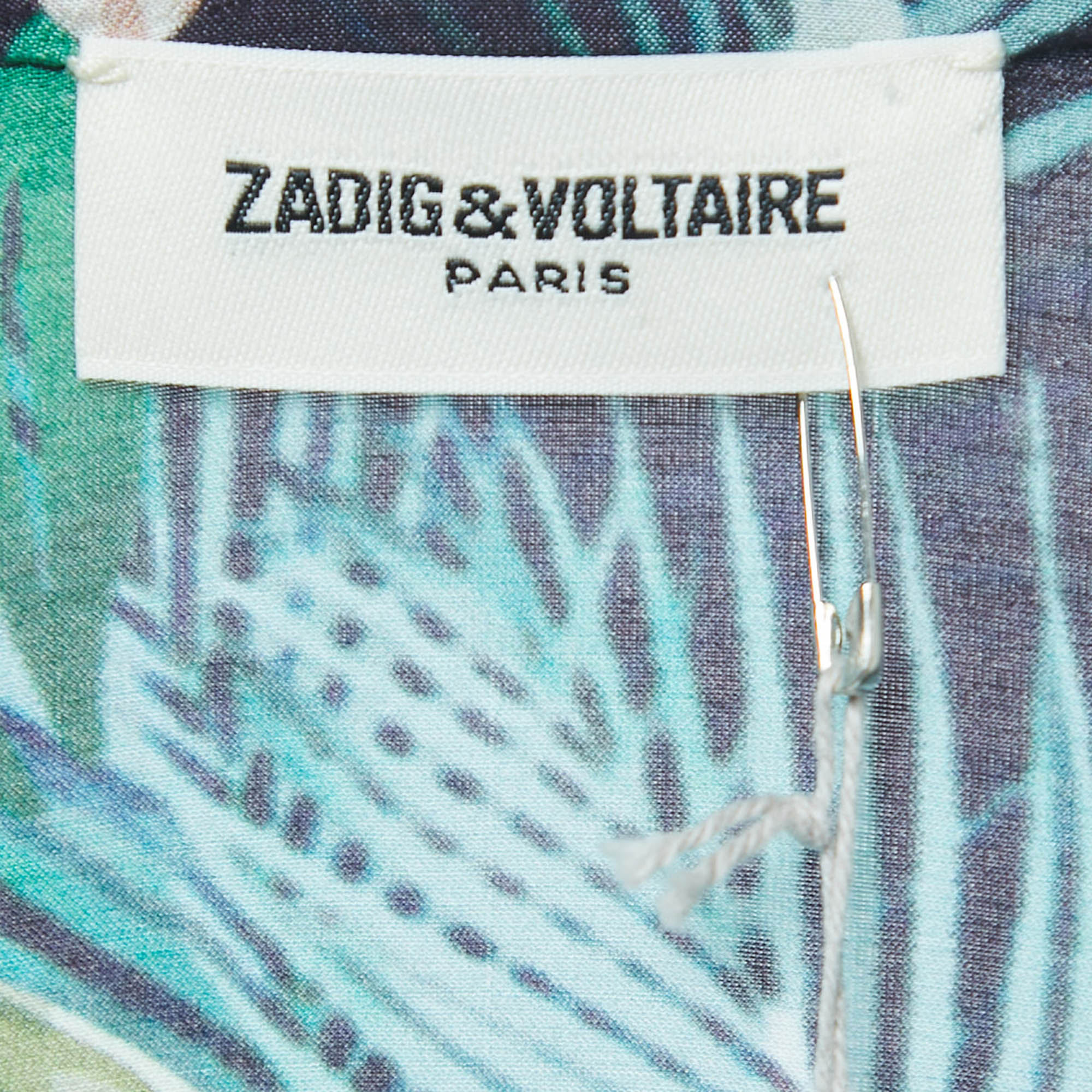 Zadig & Voltaire Multicolor Jungle Print Crepe Long Sleeve Maxi Dress XS