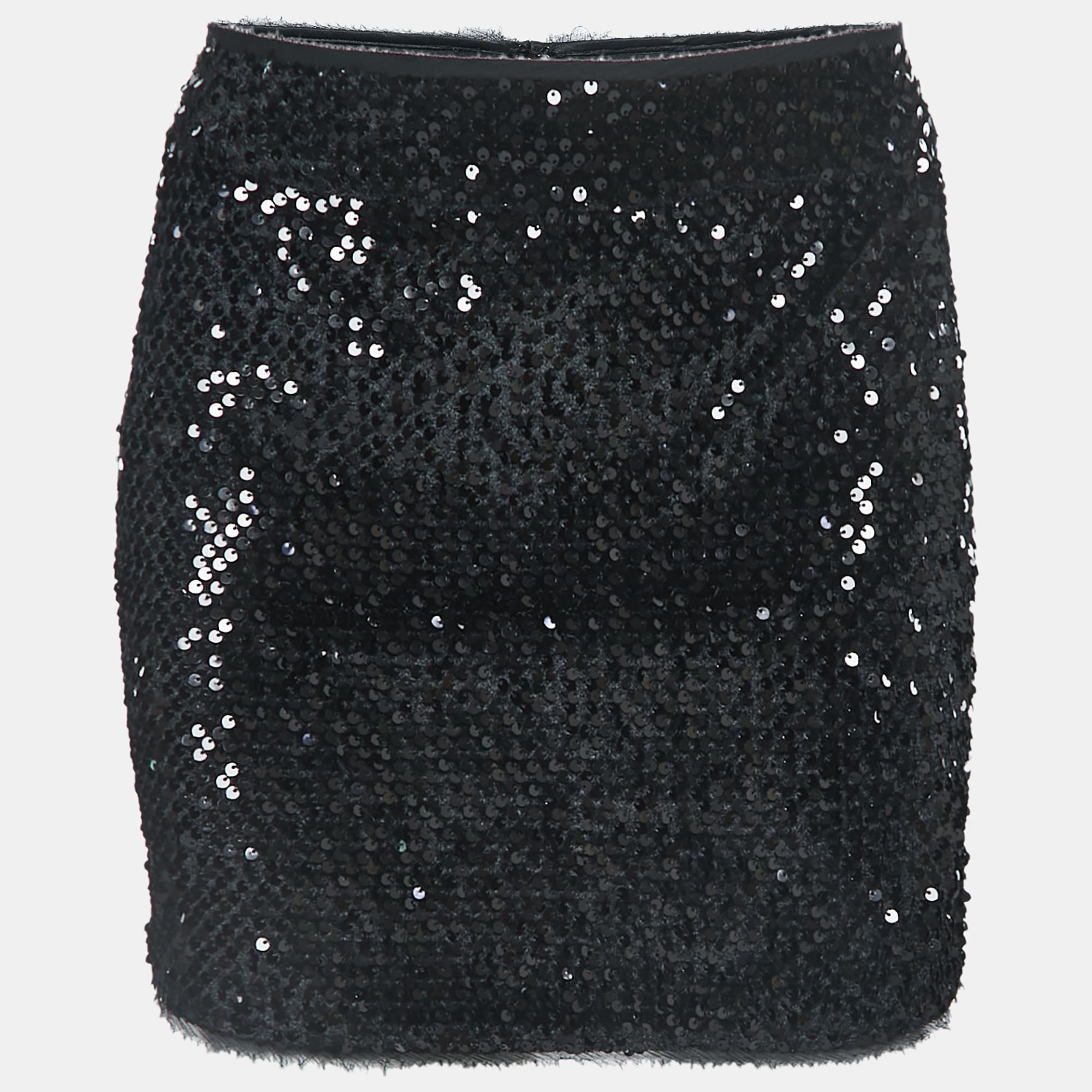 Zadig & Voltaire Black Sequined Mini Skirt S