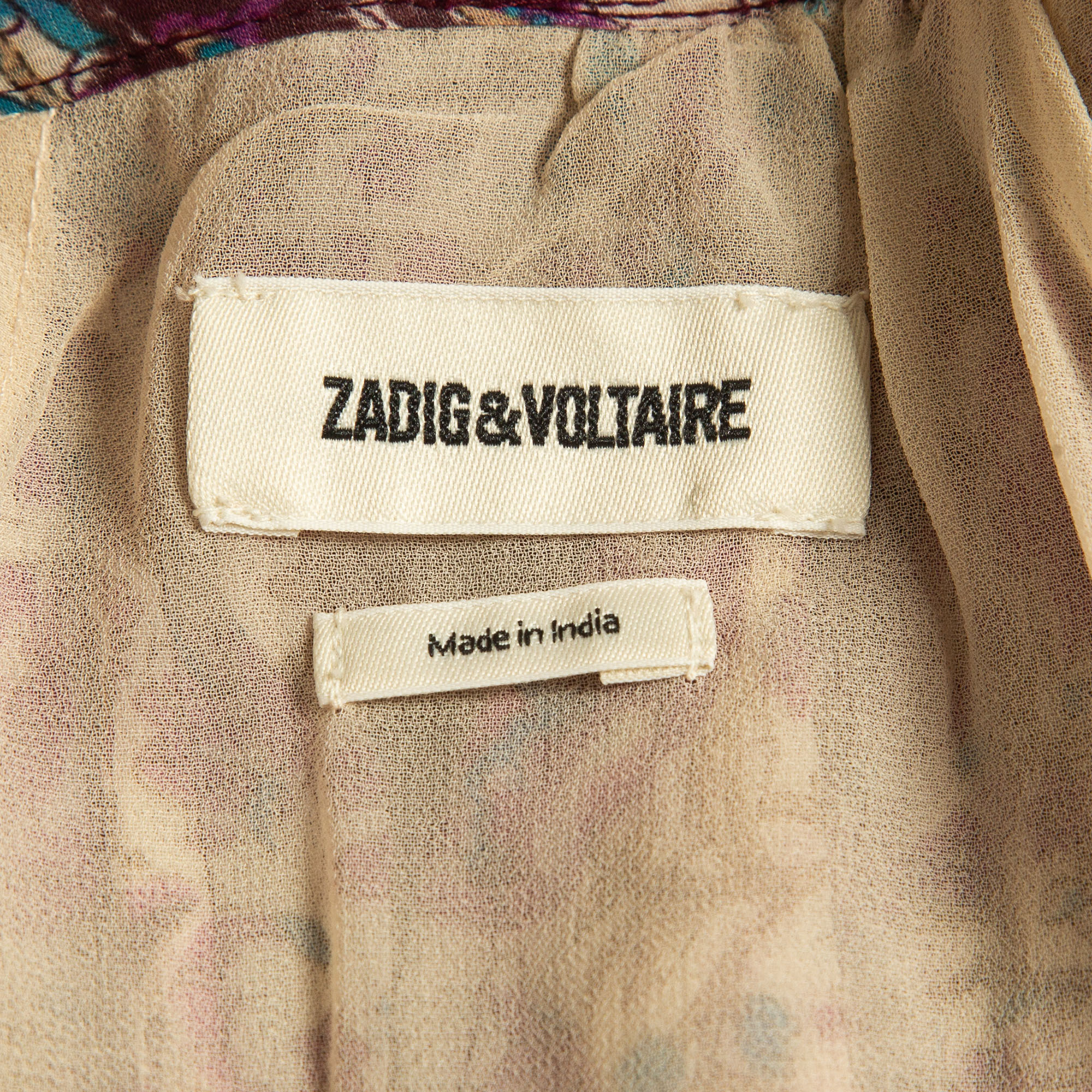 Zadig & Voltaire Multicolor Joslin Print Chiffon High Low Midi Skirt M