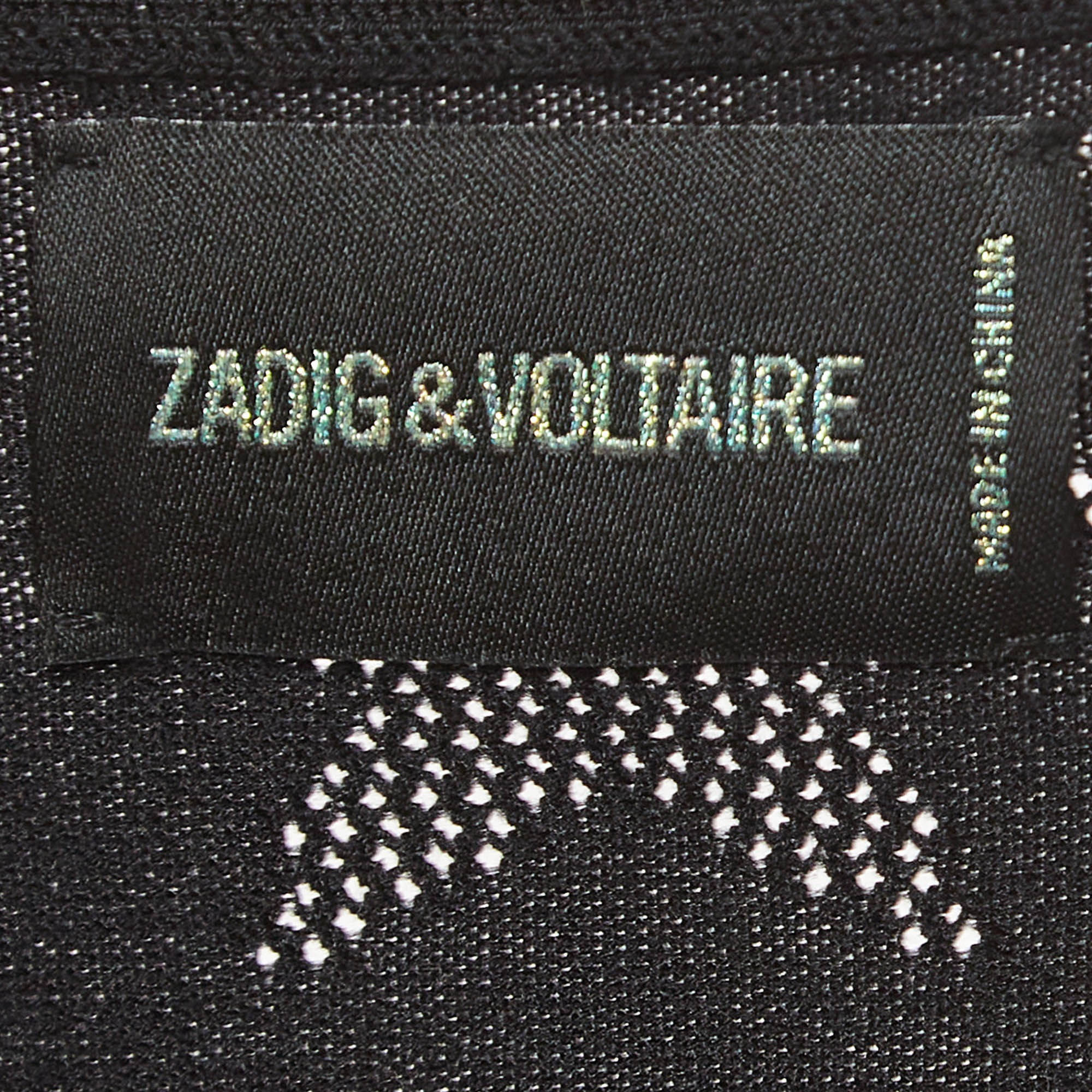 Zadig & Voltaire Black Star Patterned Tencel Knit Cardigan L