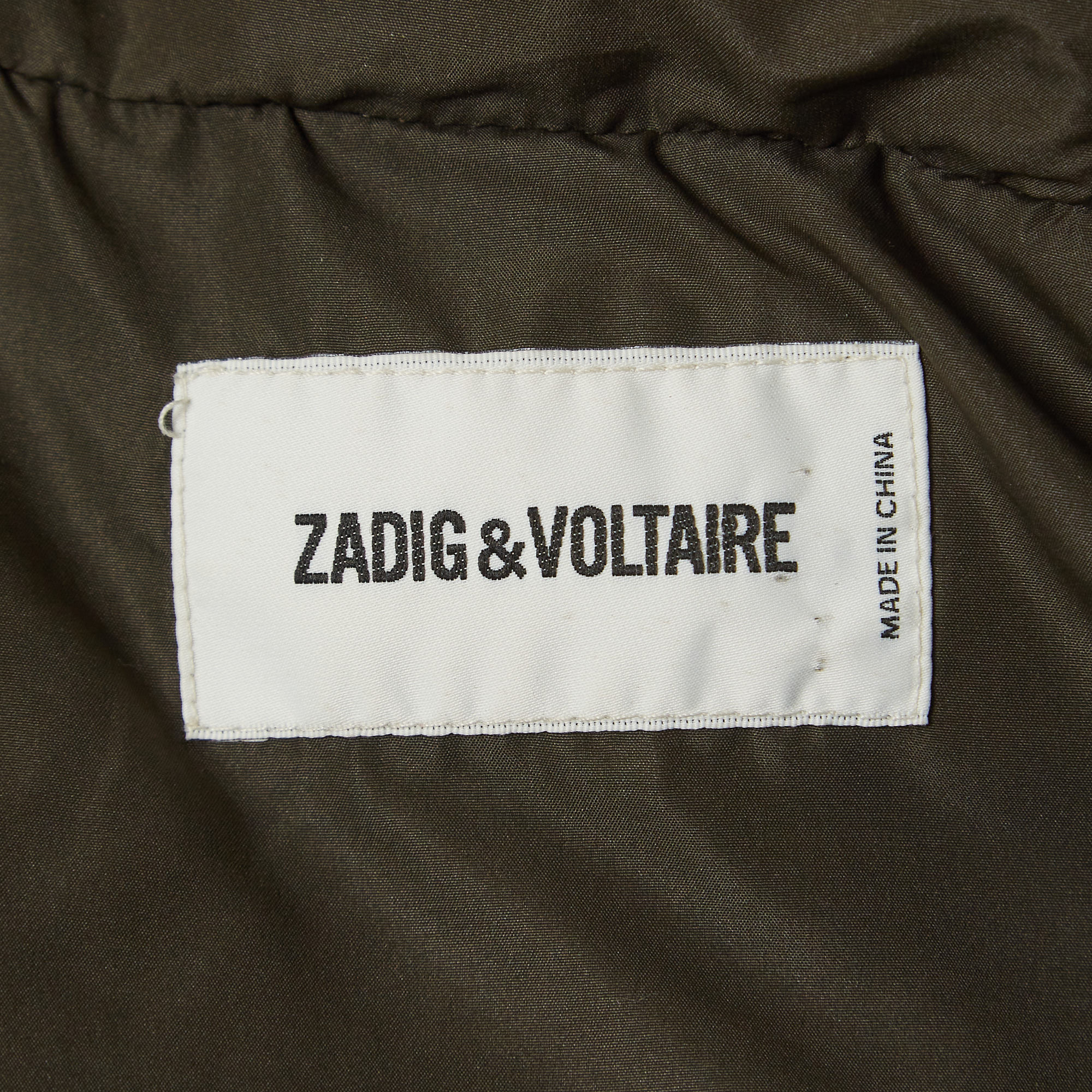 Zadig & Voltaire Green Synthetic Detachable Lining Parka Jacket M