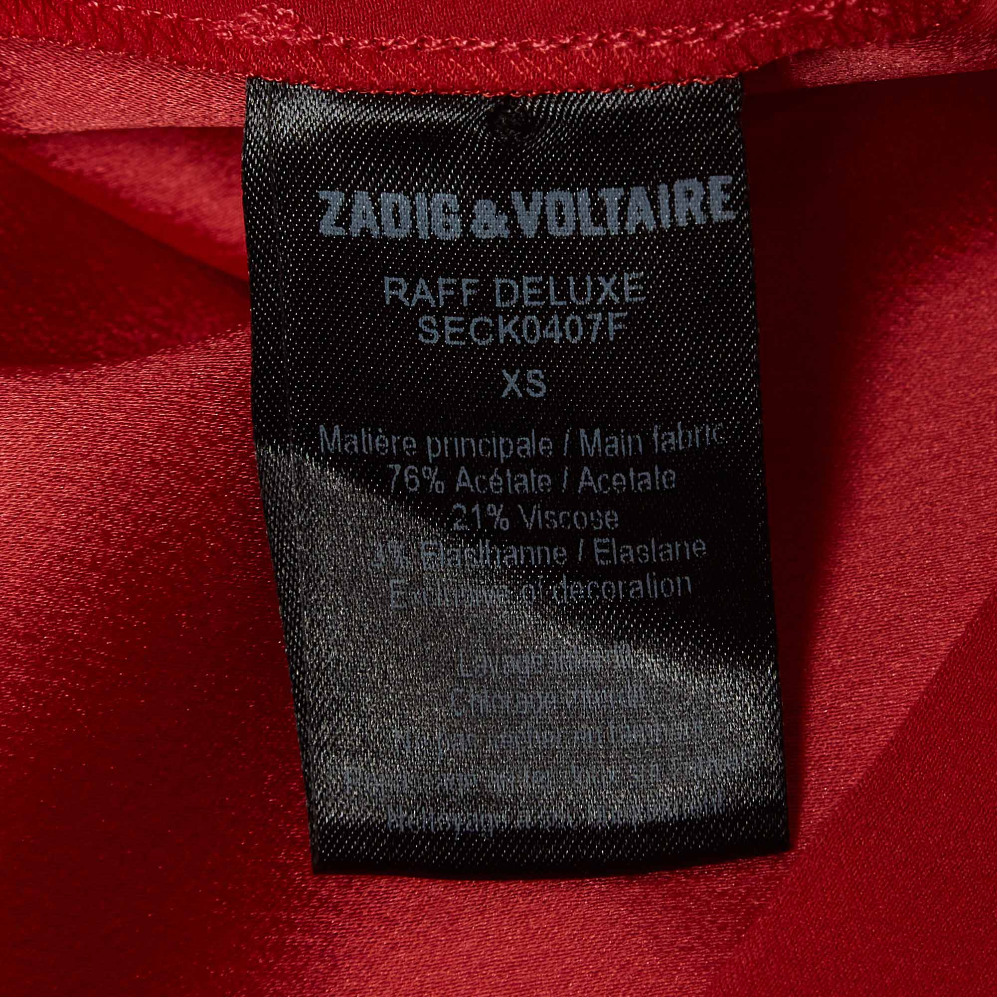 Zadig & Voltaire Red Crepe Cut-Out Detail Sleeveless Mini Raff Dress XS