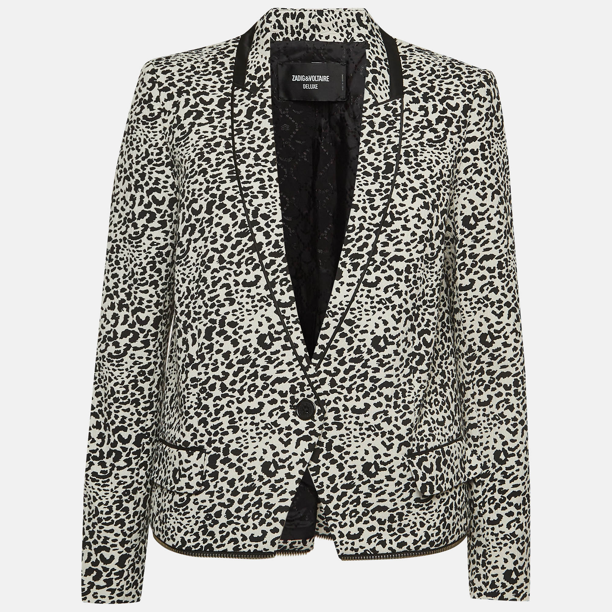 Zadig & voltaire deluxe monochrome jacquard vegam leo blazer m