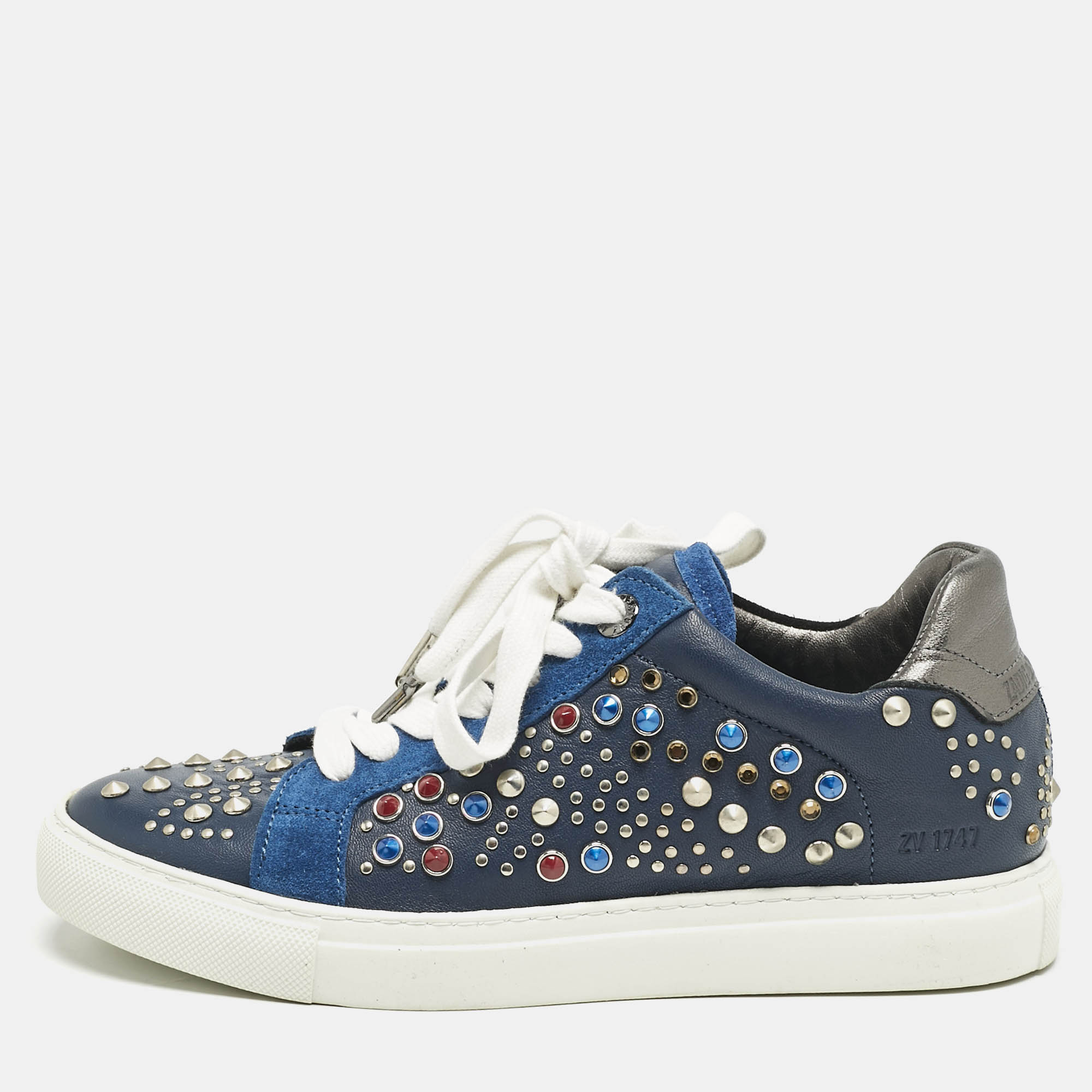Zadig & Voltaire Multicolor Leather and Suede Studded Jungle Clous Sneakers Size
Zadig & Voltaire Multicolor Leather and Suede Studded Jungle Clous Sneakers Size