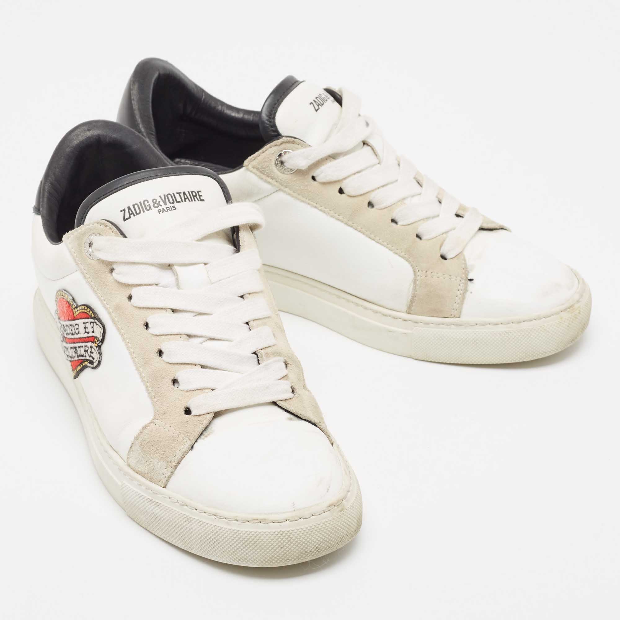 Zadig & Voltaire White Low Top Sneakers Size 38