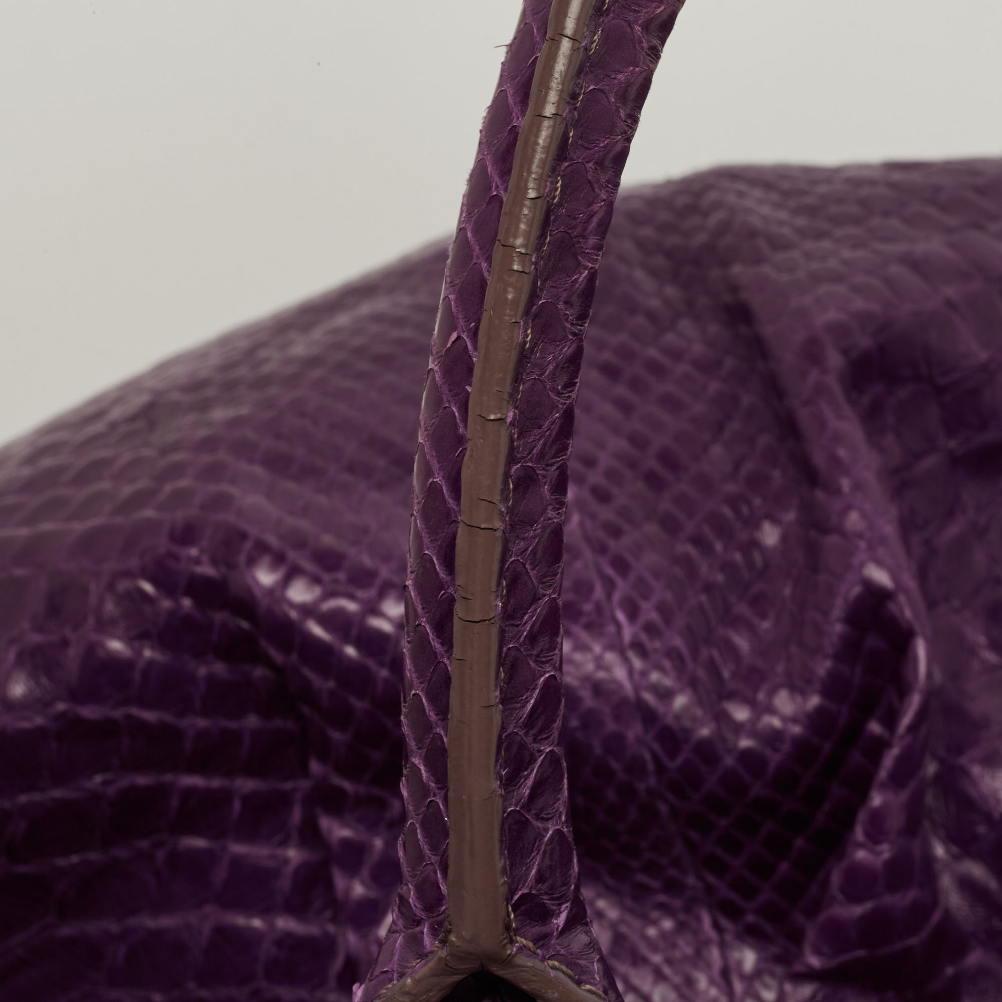 Zagliani Purple Python Puffy Hobo
