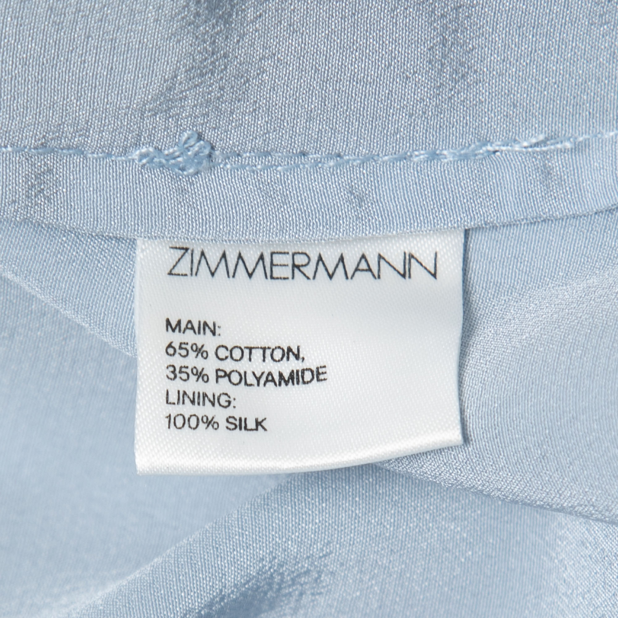 Zimmermann Blue Floral Lace Draped Plunge Midi Dress L