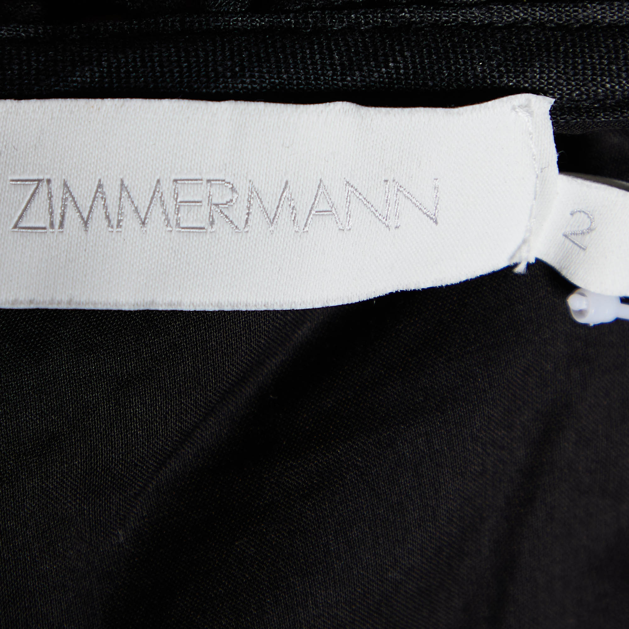 Zimmermann Black Linen Off-Shoulder Cropped Top M