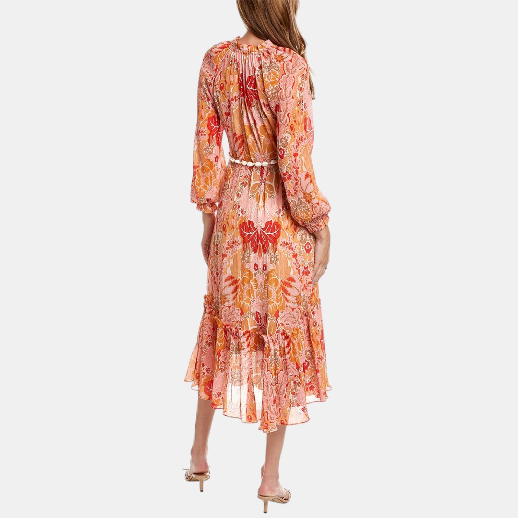 Zimmermann Orange Silkblend Midi Dress