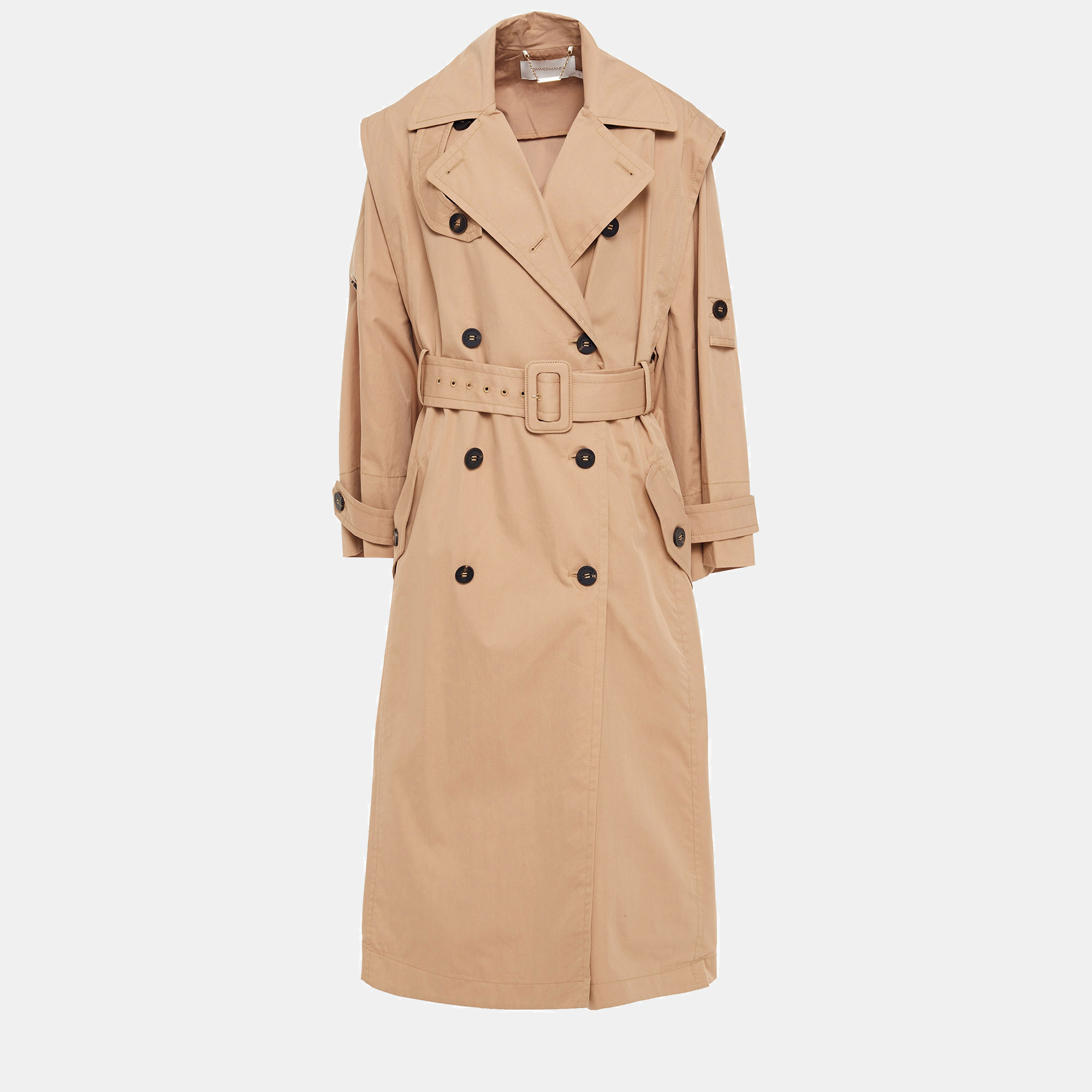 Zimmermann brown cotton trench coat s