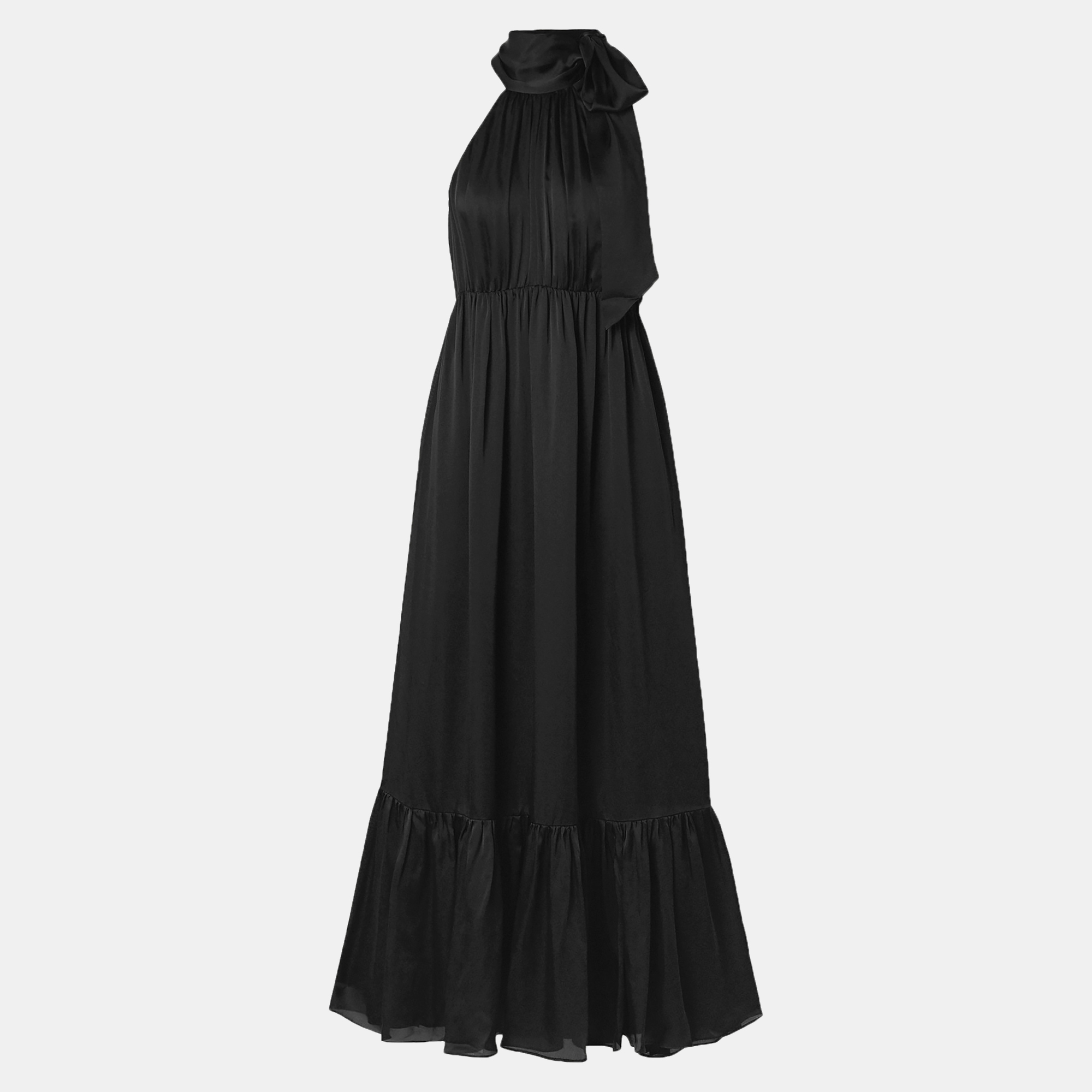 Zimmermann black silk maxi dress m (1)