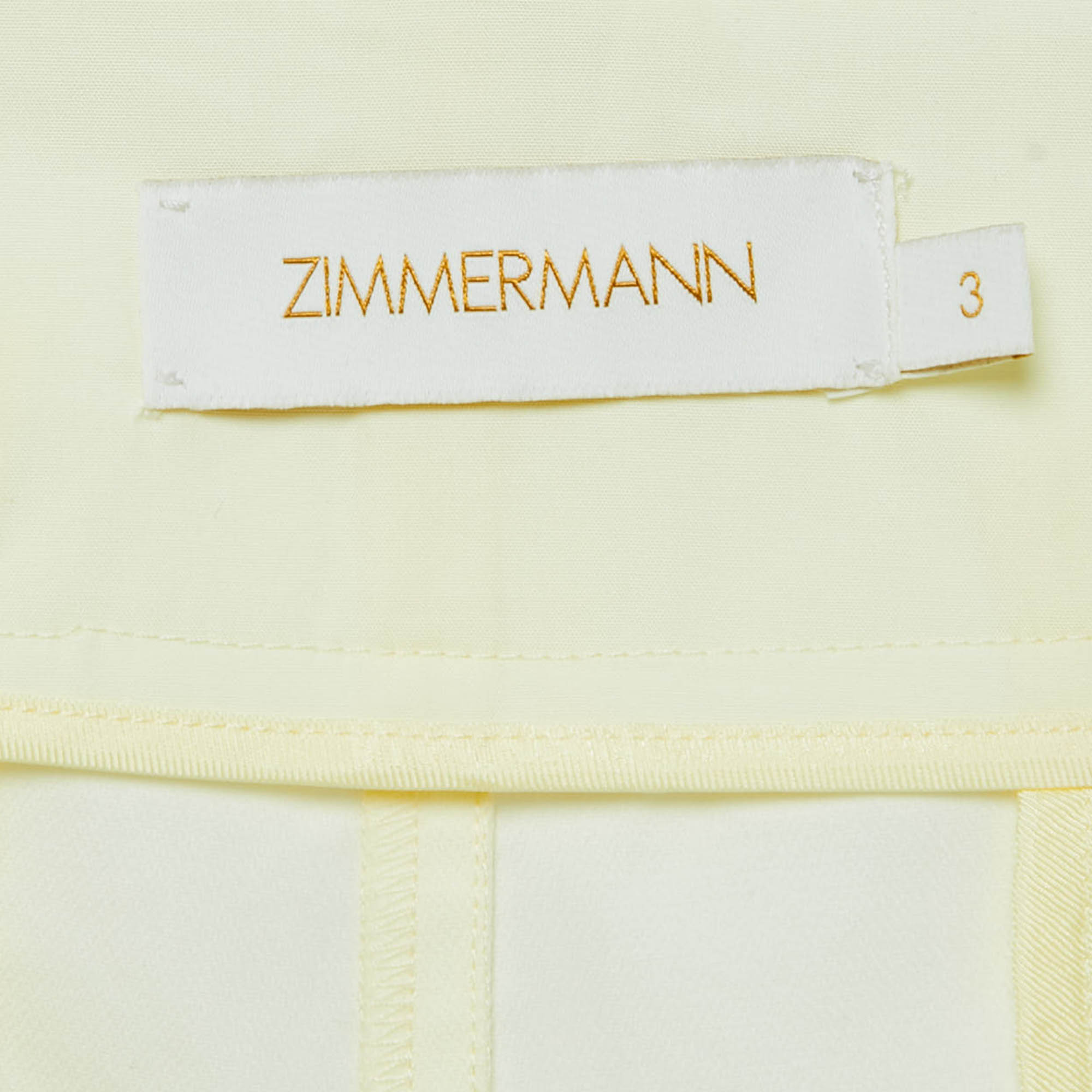 Zimmermann Yellow Cotton Pleated Shorts L