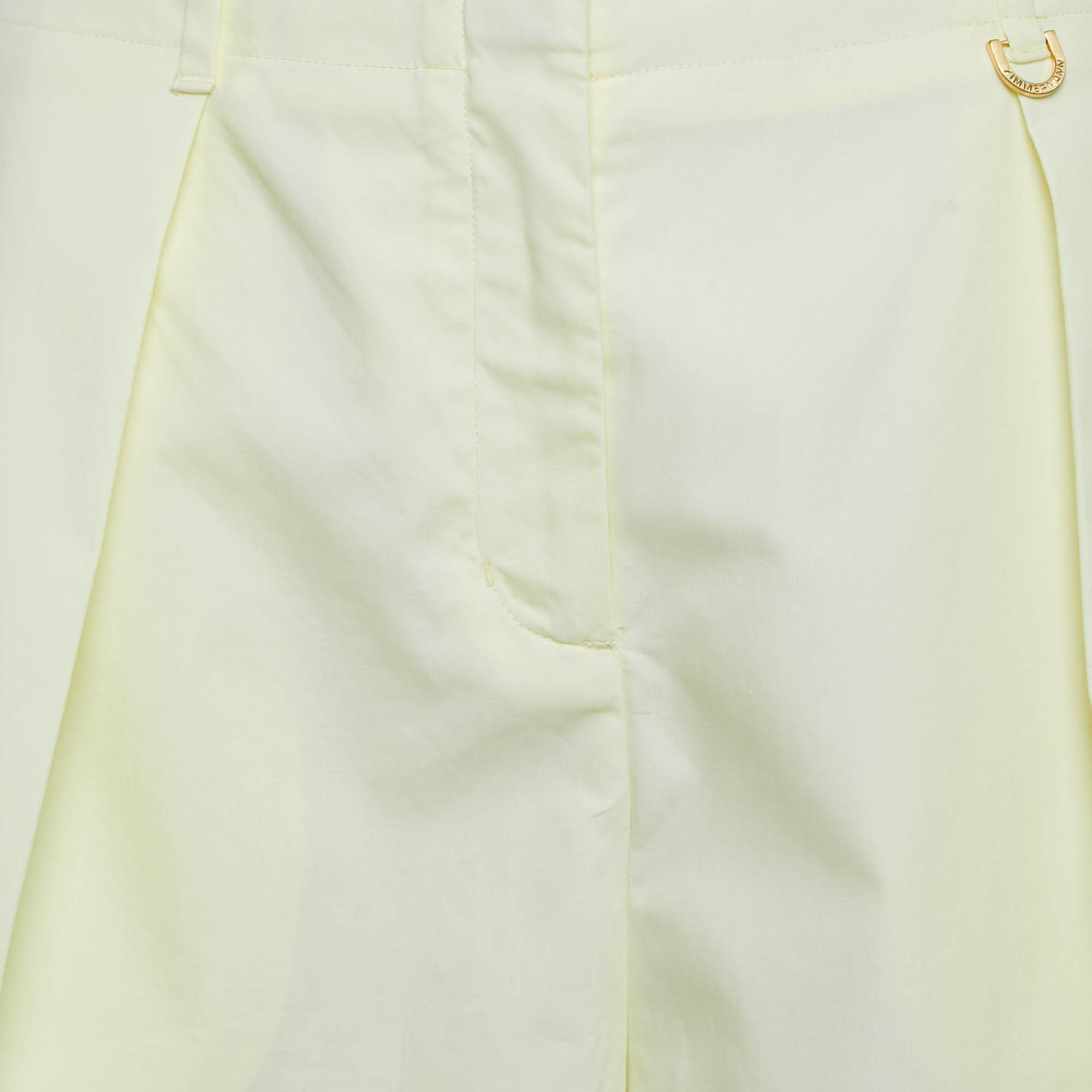 Zimmermann Yellow Cotton Pleated Shorts L